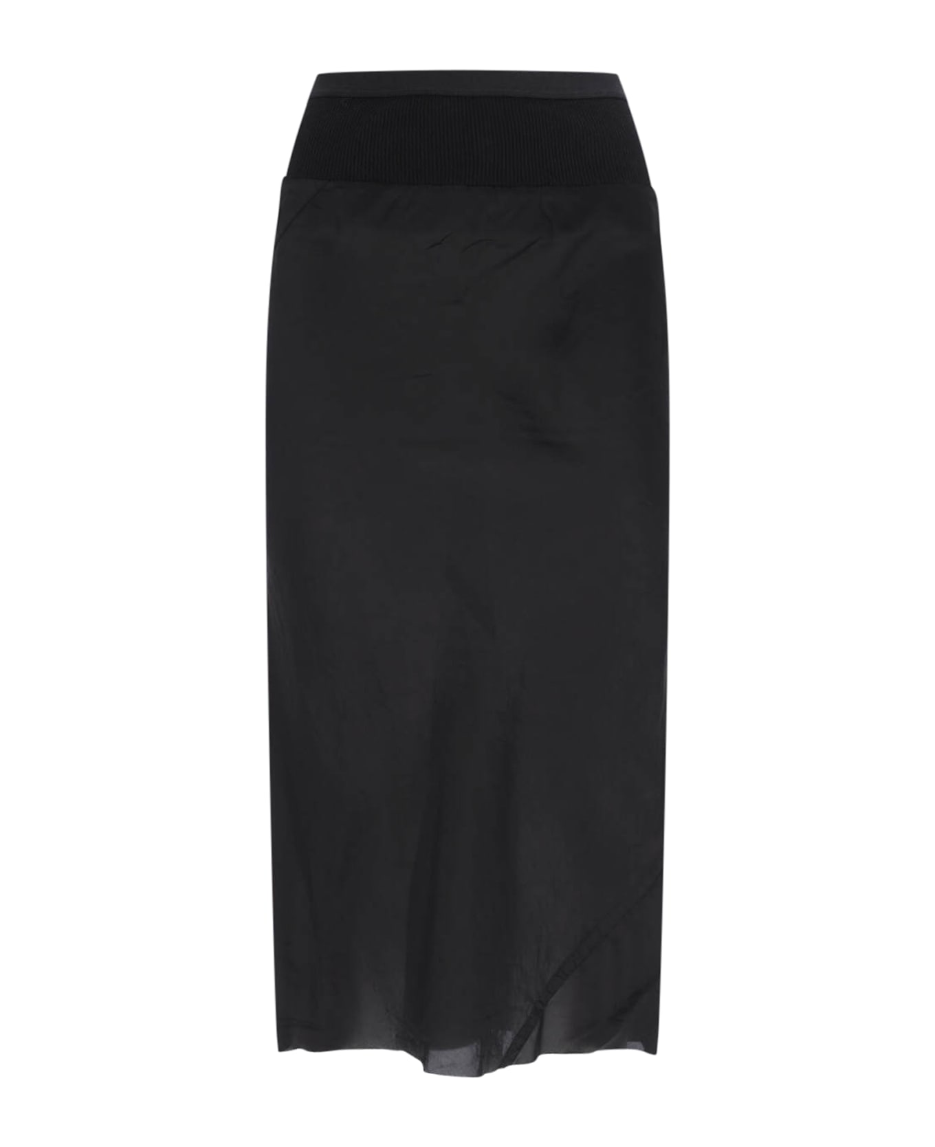Rick Owens Cupro Midi Skirt - Black  