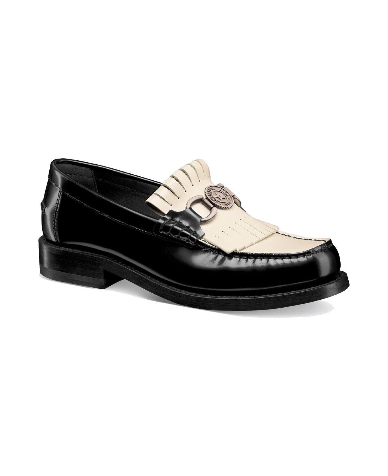Dior Emblem Leather Loafers - Black