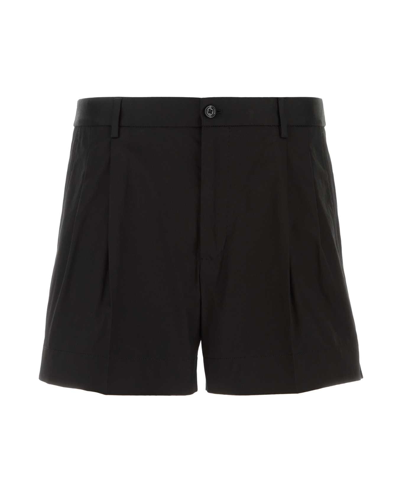 Dolce & Gabbana Black Gabardine Bermuda Shorts - NERO