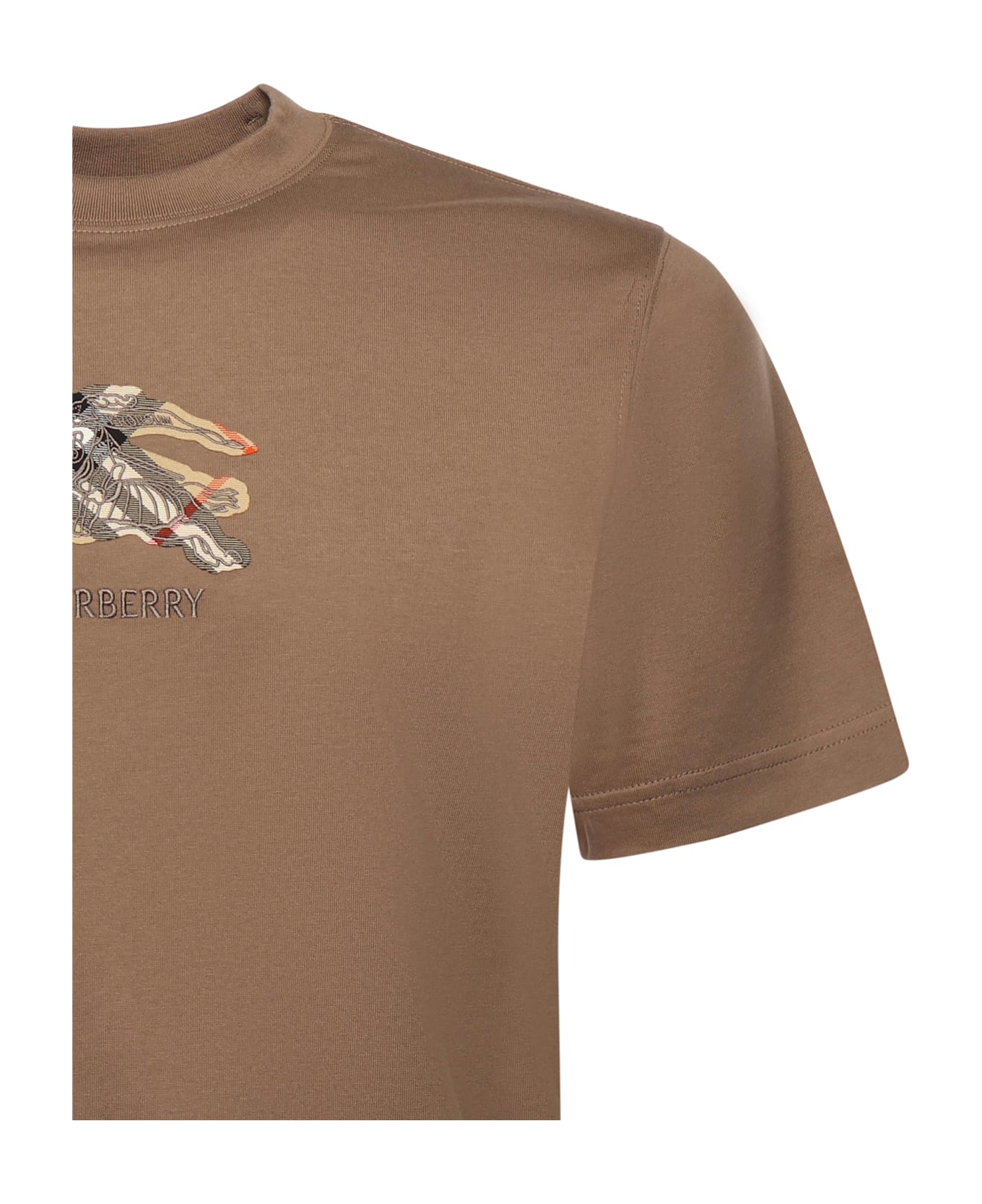 Burberry Check Cotton T-shirt - Clay Brown