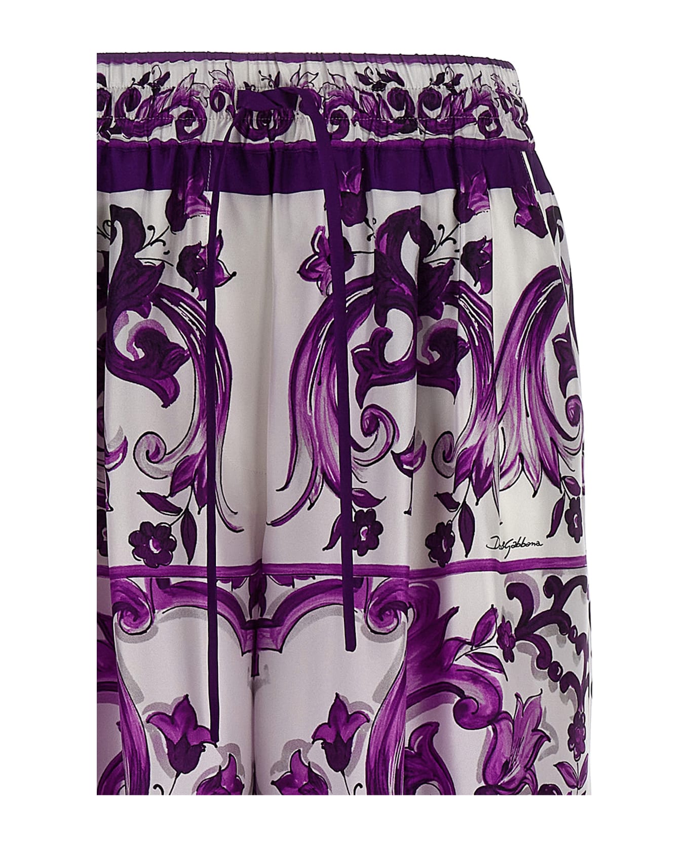 Dolce 
Gabbana Majolica Print Pants - Purple