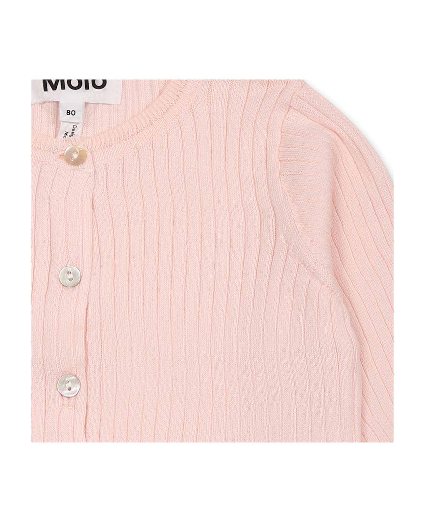 Molo Pink Cardigan For Baby Girl - Pink