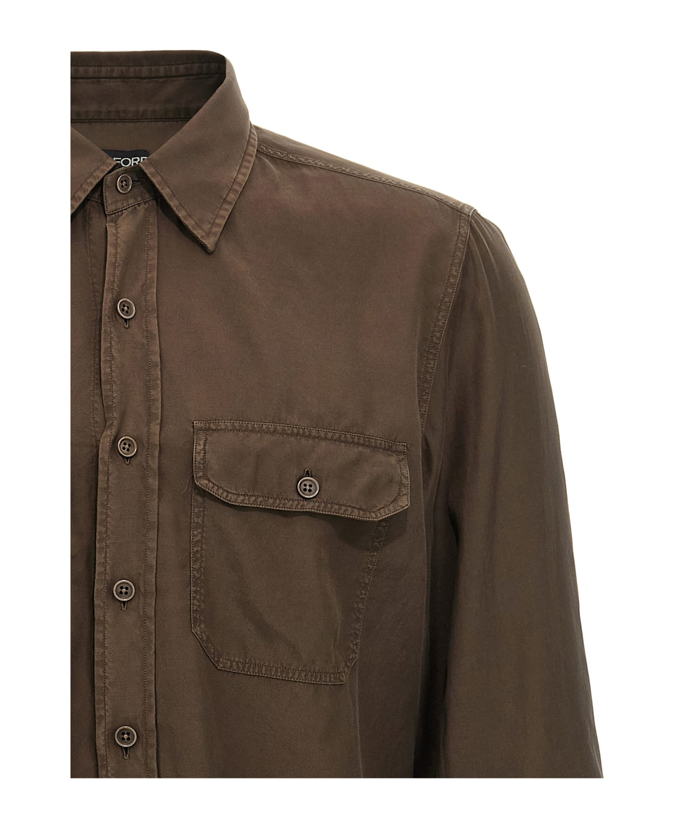 Tom Ford Twill Shirt - Brown