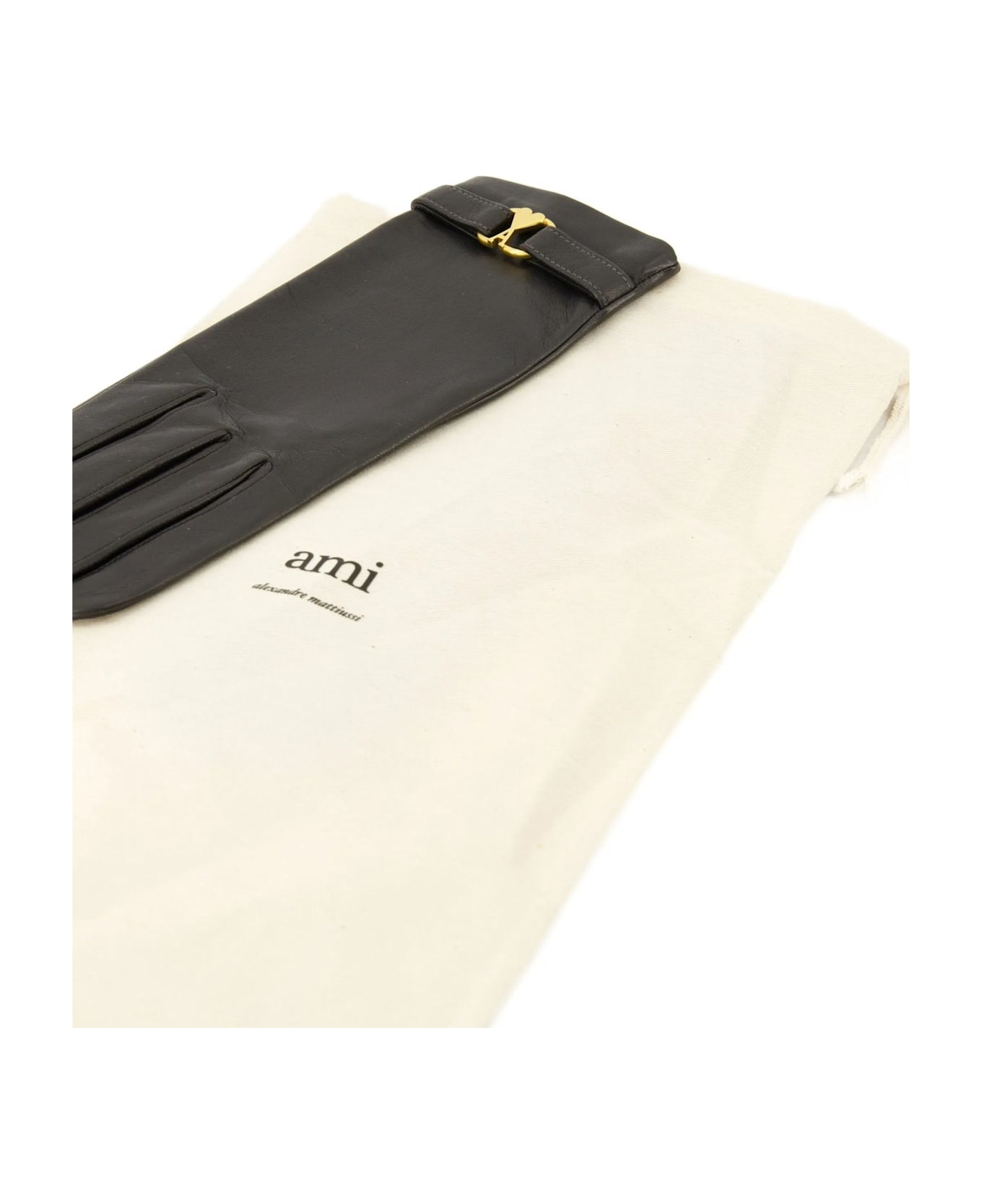 Ami Alexandre Mattiussi Lambskin Gloves - Grey