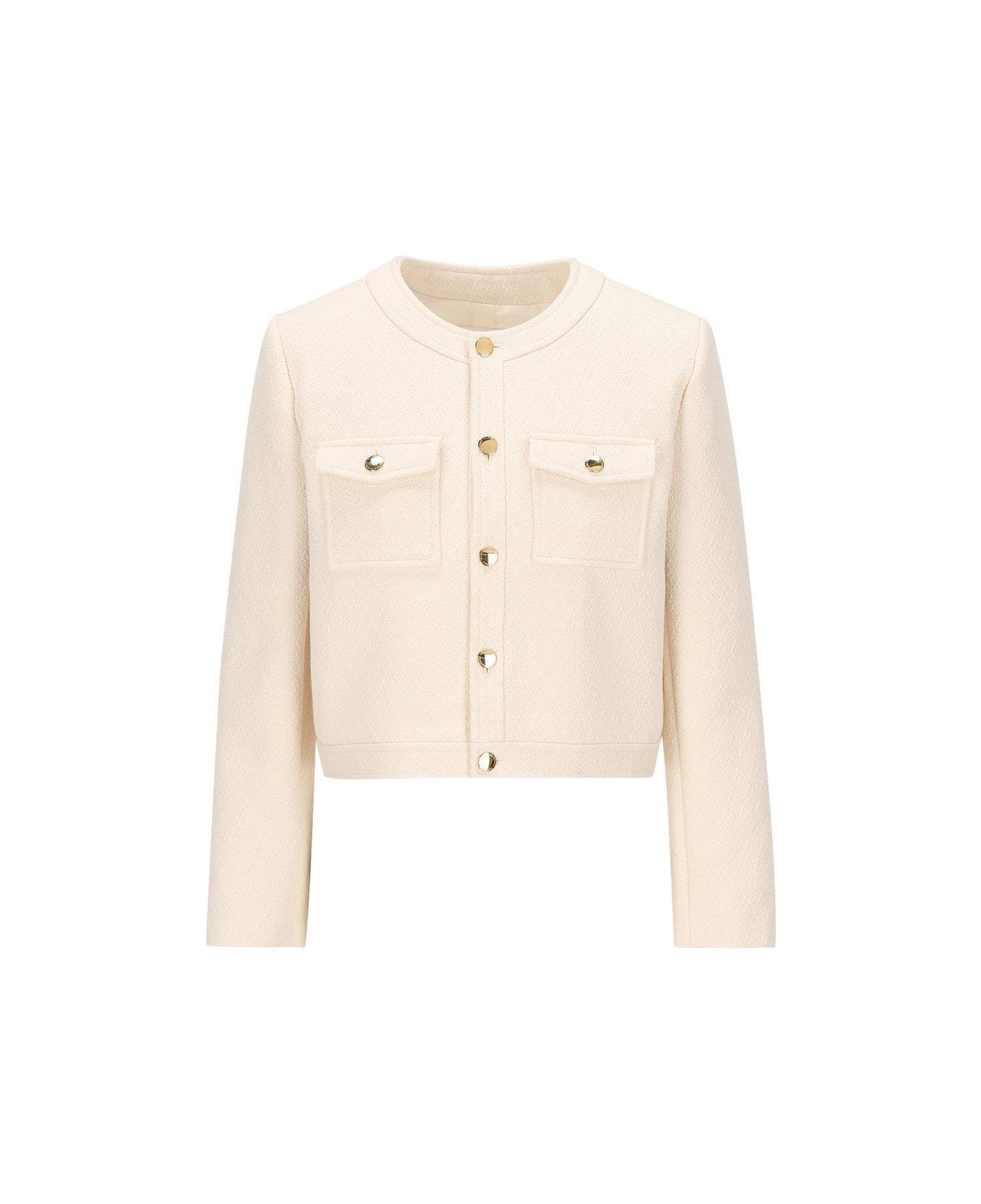 Celine Buttoned Long-sleeved Jacket - CREME