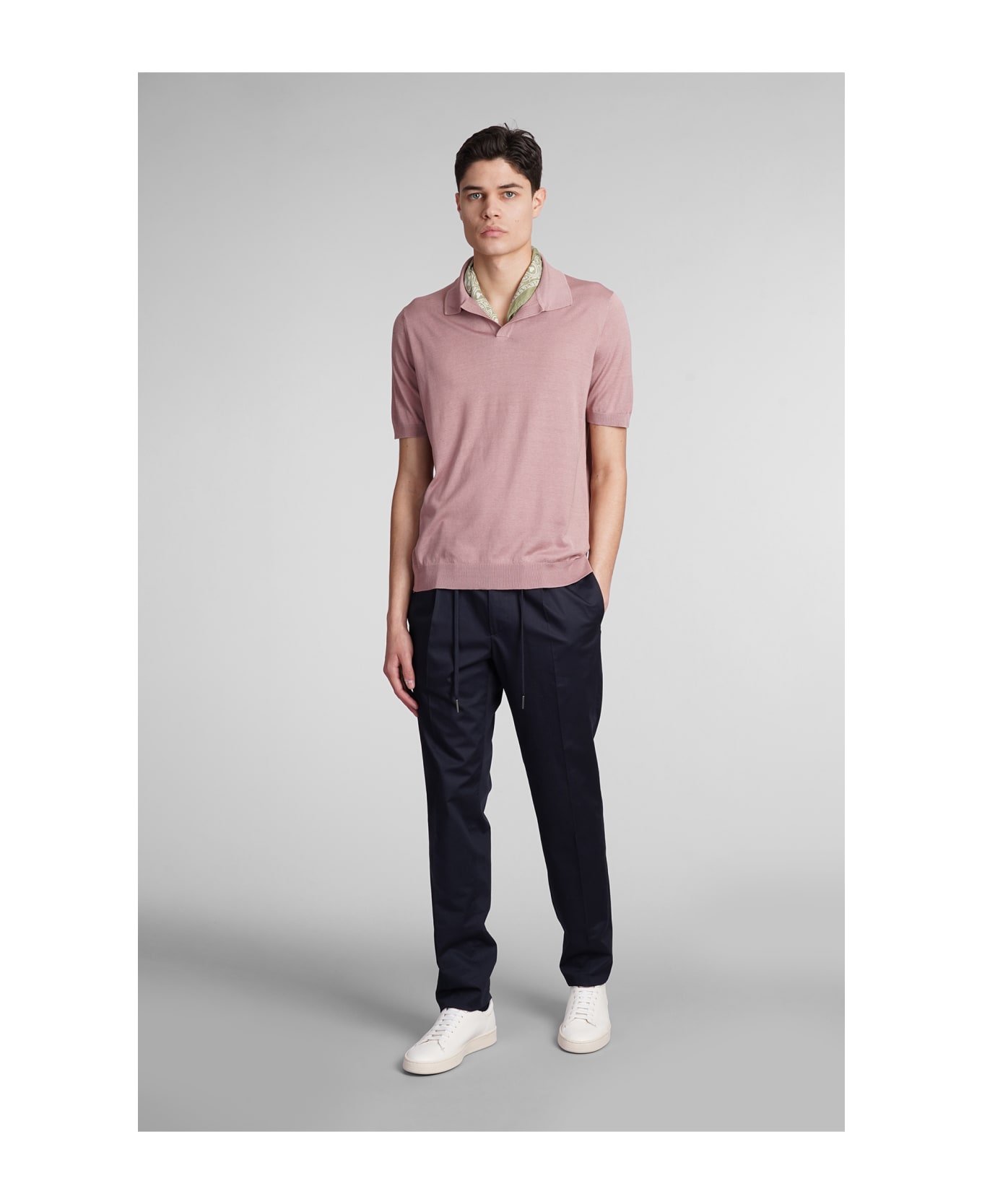 Tagliatore 0205 Keith Polo In Rose-pink Silk - rose-pink