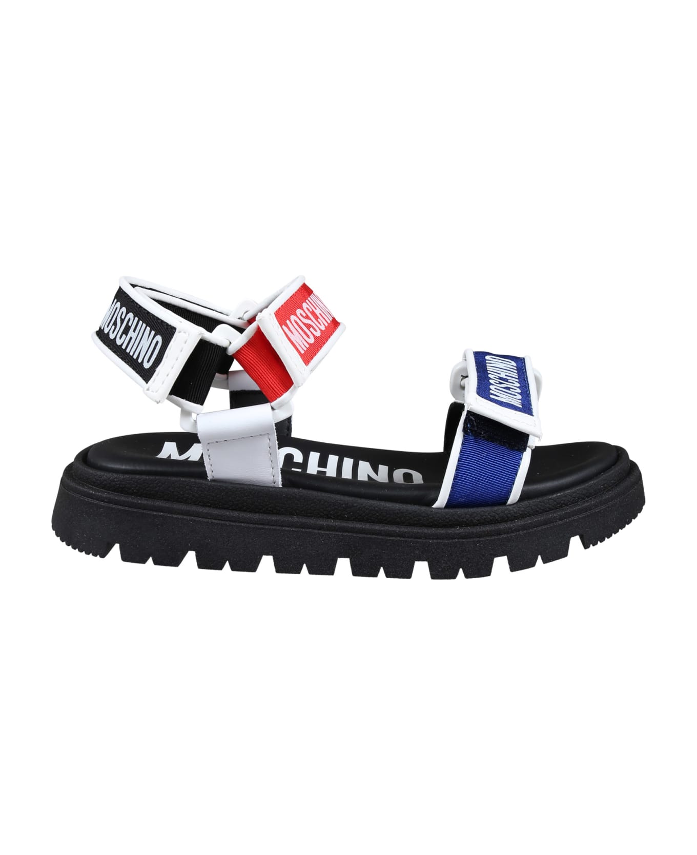 Moschino Black Sandals For Boy With Logo - Multicolor