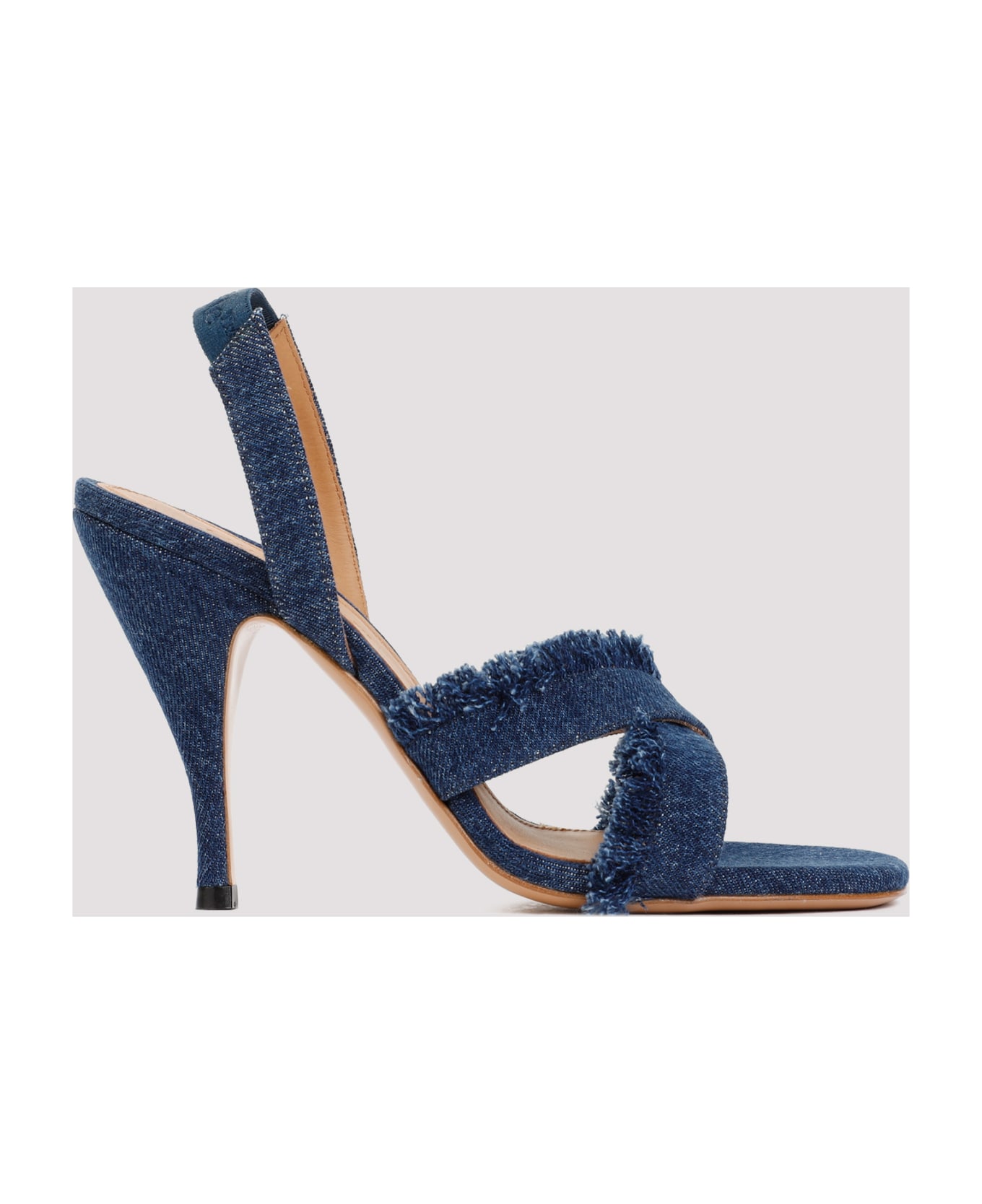 Off-White Curvy Heel Denim Sandal - Blue A Blu