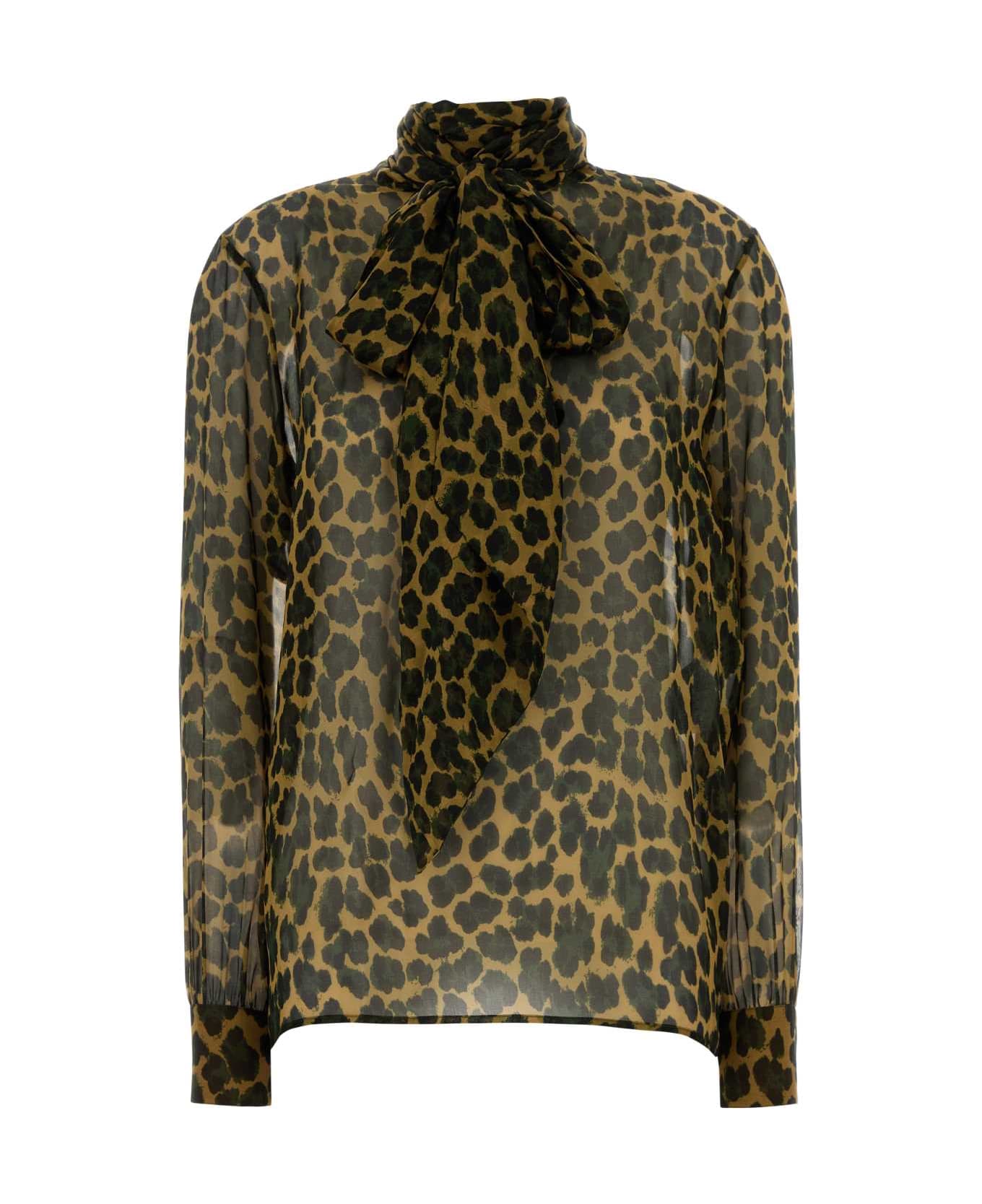 Saint Laurent Printed Silk Blouse - OCREVERT