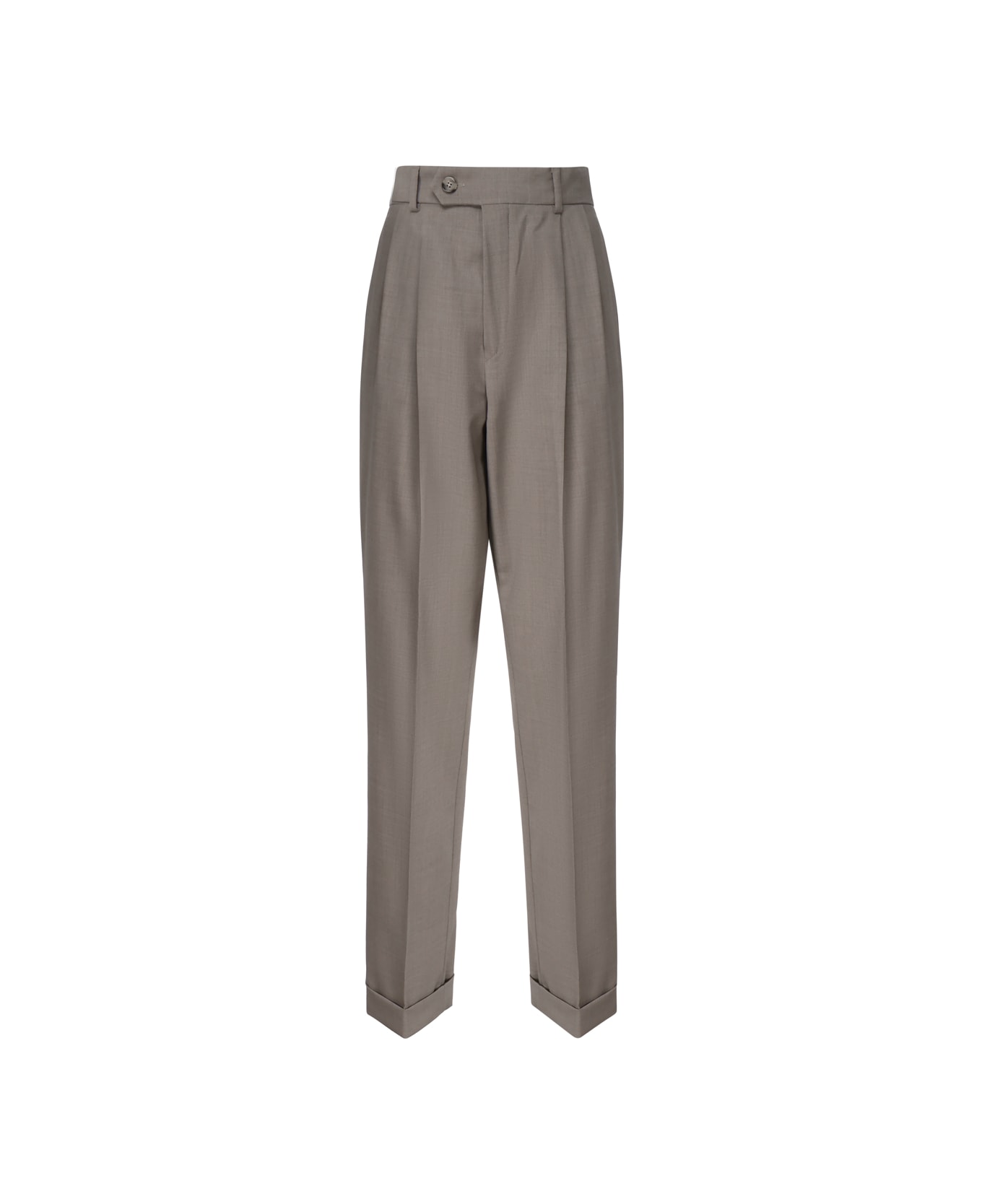 SportMax Ferito Trousers In Virgin Wool With Pinces - Taupe