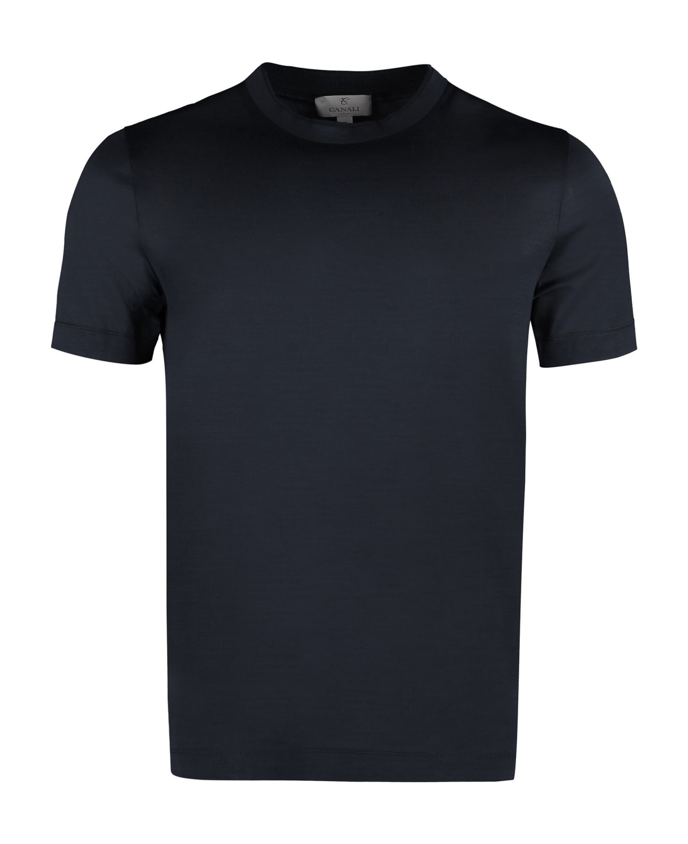 Canali Cotton Crew-neck T-shirt - blue シャツ