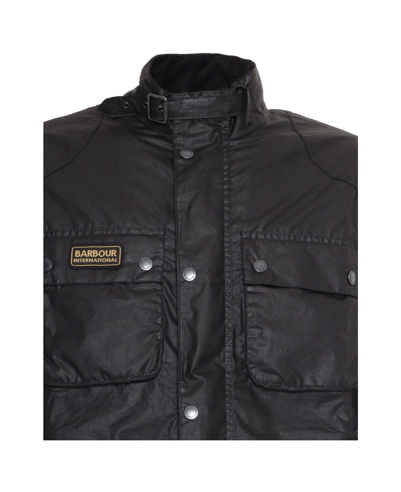 Barbour Logo-patch Long-sleeved Jacket - Black