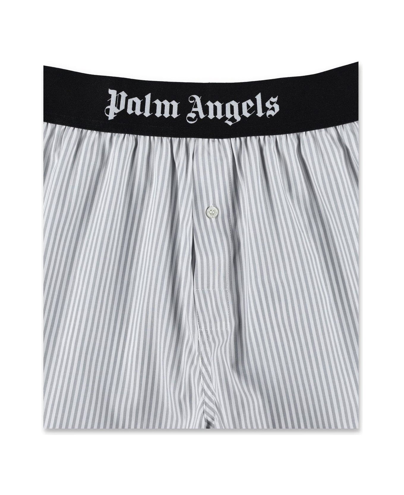 Palm Angels Logo Waistband Striped Boxers - LIGHT GREY