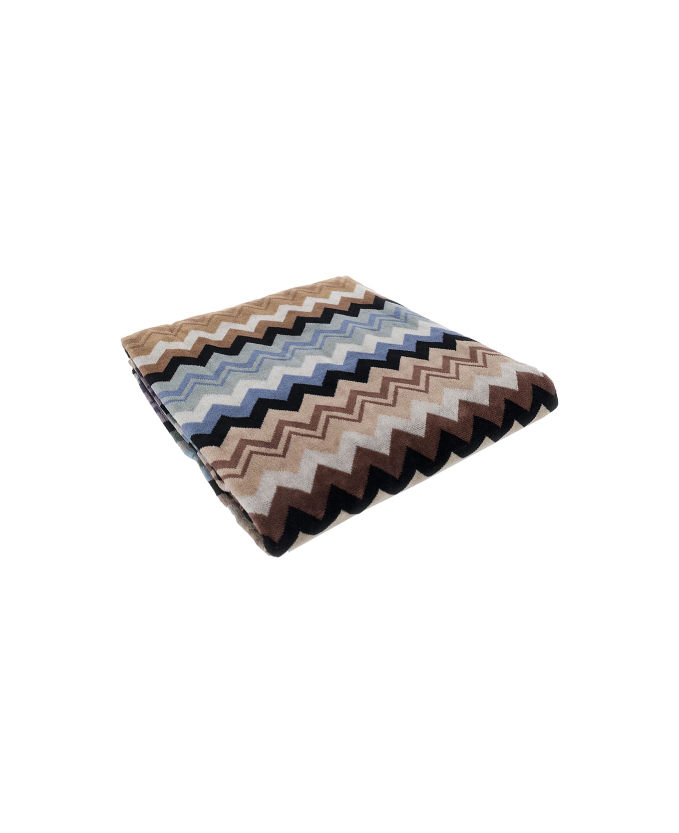 Missoni 'adam' Multicolor Beach Towel With Zigzag Motif In Cotton - Multicolor