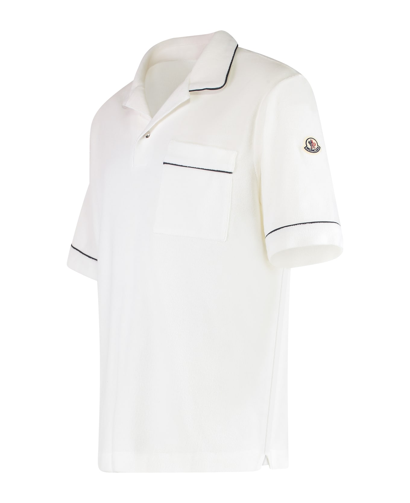 Moncler Towelling Polo Shirt - White