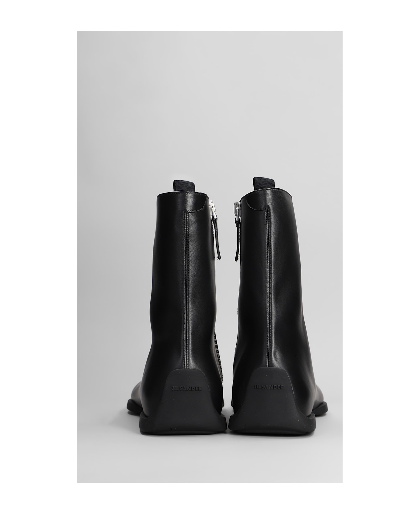 Jil Sander Ankle Boots In Black Leather - black