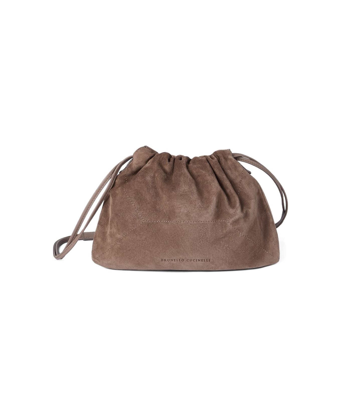 Brunello Cucinelli Leather Shoulder Bag - Beige