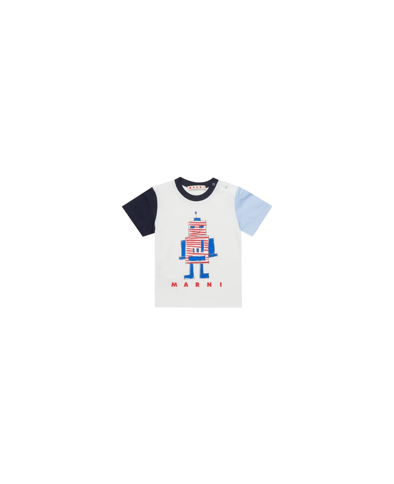 Marni T-shirt With "robot" Logo - MULTICOLOUR