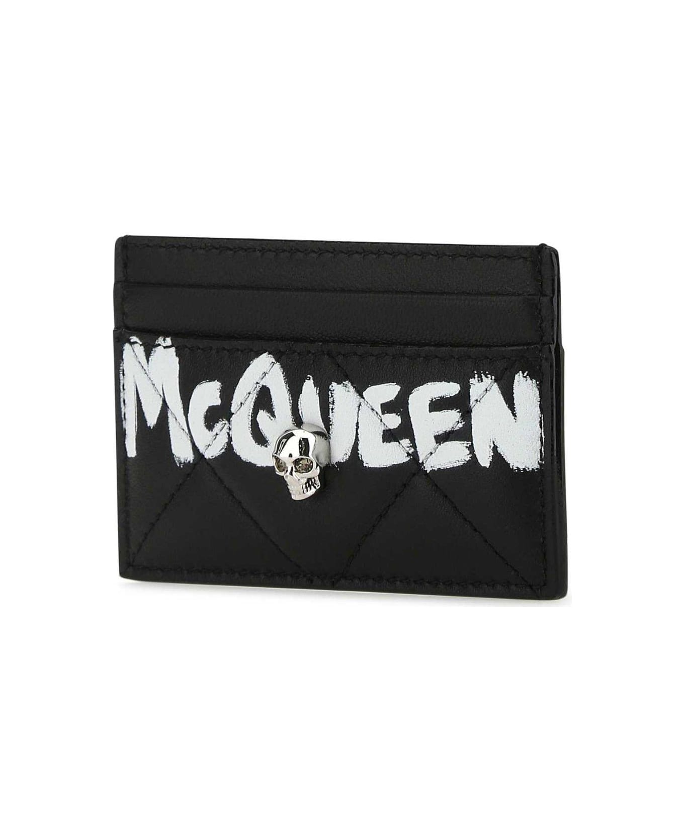 Alexander McQueen Logo Printed Quilted Cardholder - Black