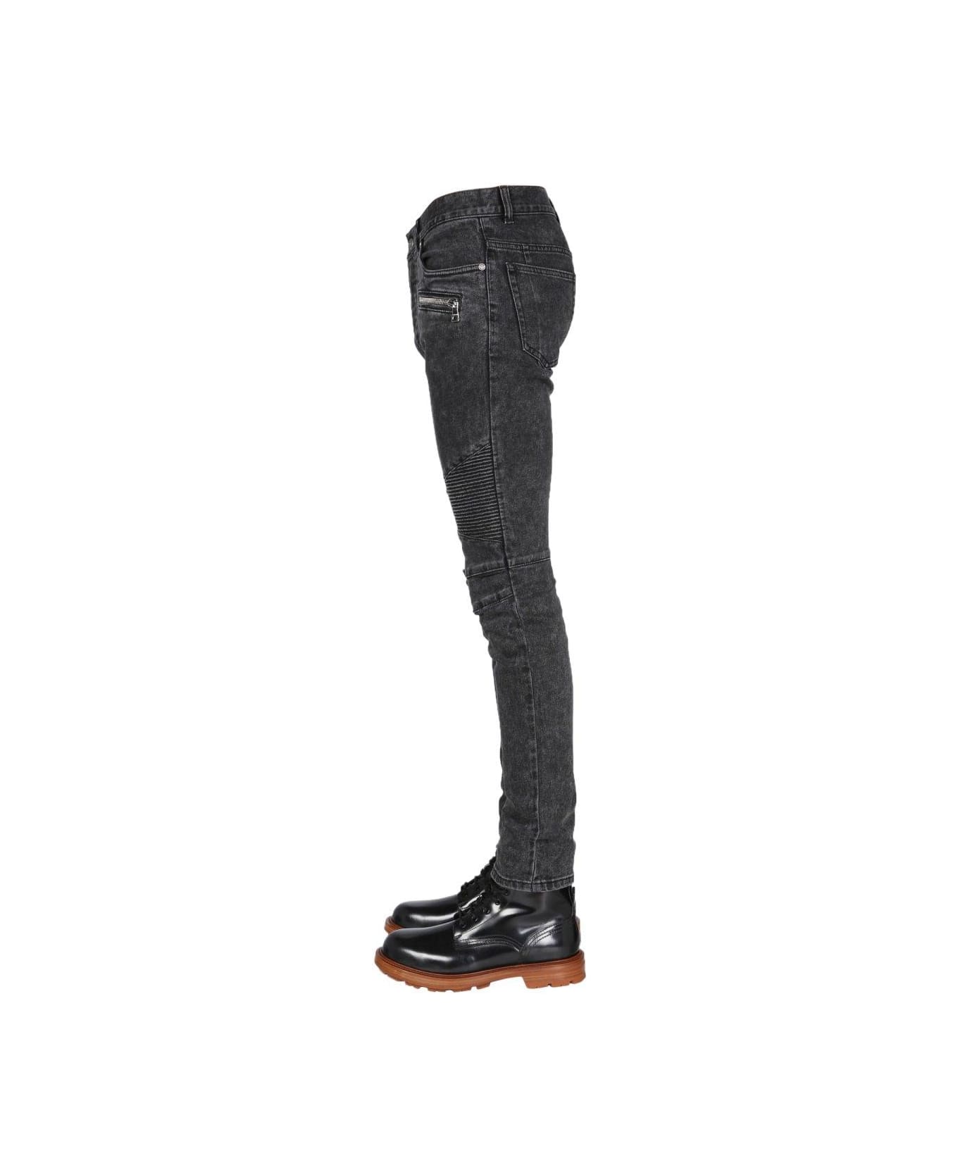 Balmain Ribbed-knee Jeans - Black