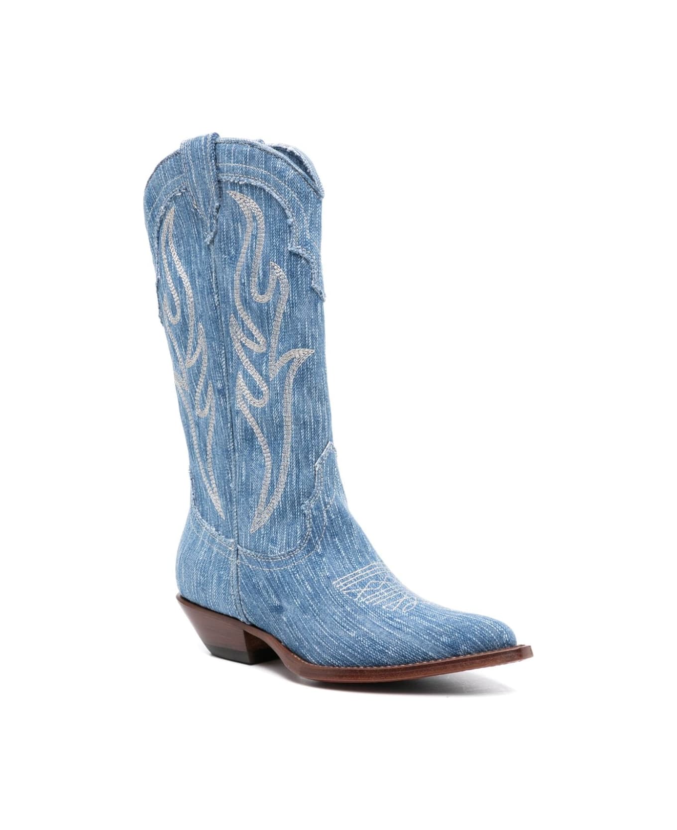 Sonora Denim Texan Boots - Clear Blue ブーツ