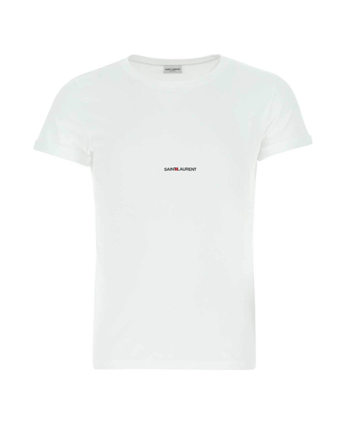 Saint Laurent White Cotton T-shirt - 9000