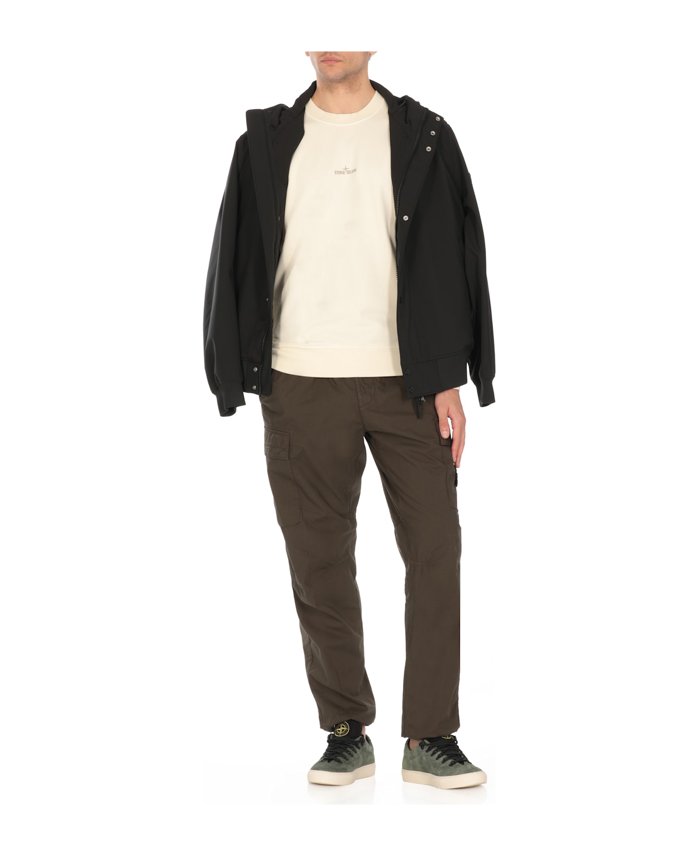 Stone Island Sweatshirt With Logo - Ivory