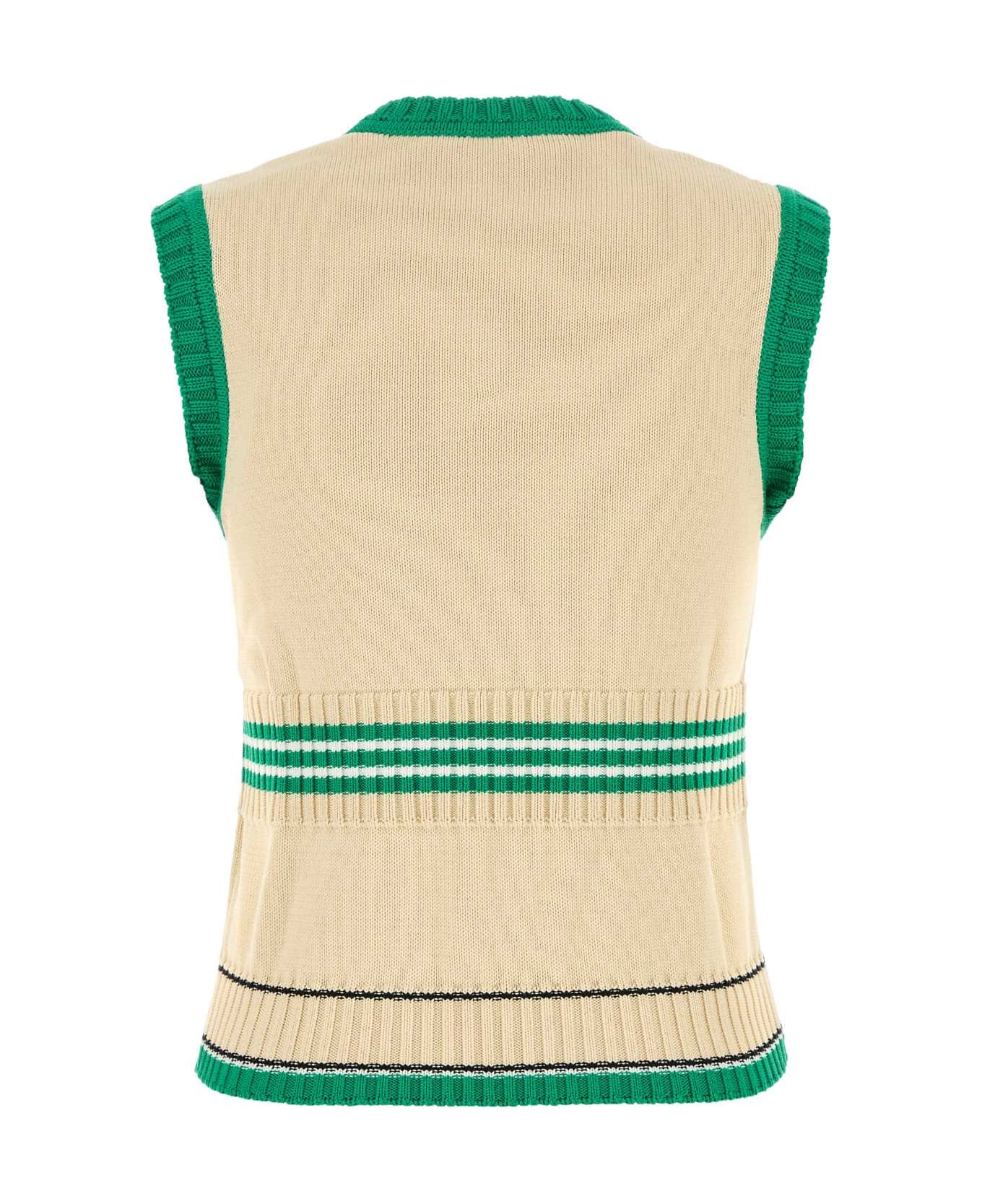 Valentino Garavani Cream Cotton Vest - BETULLAEMERALD