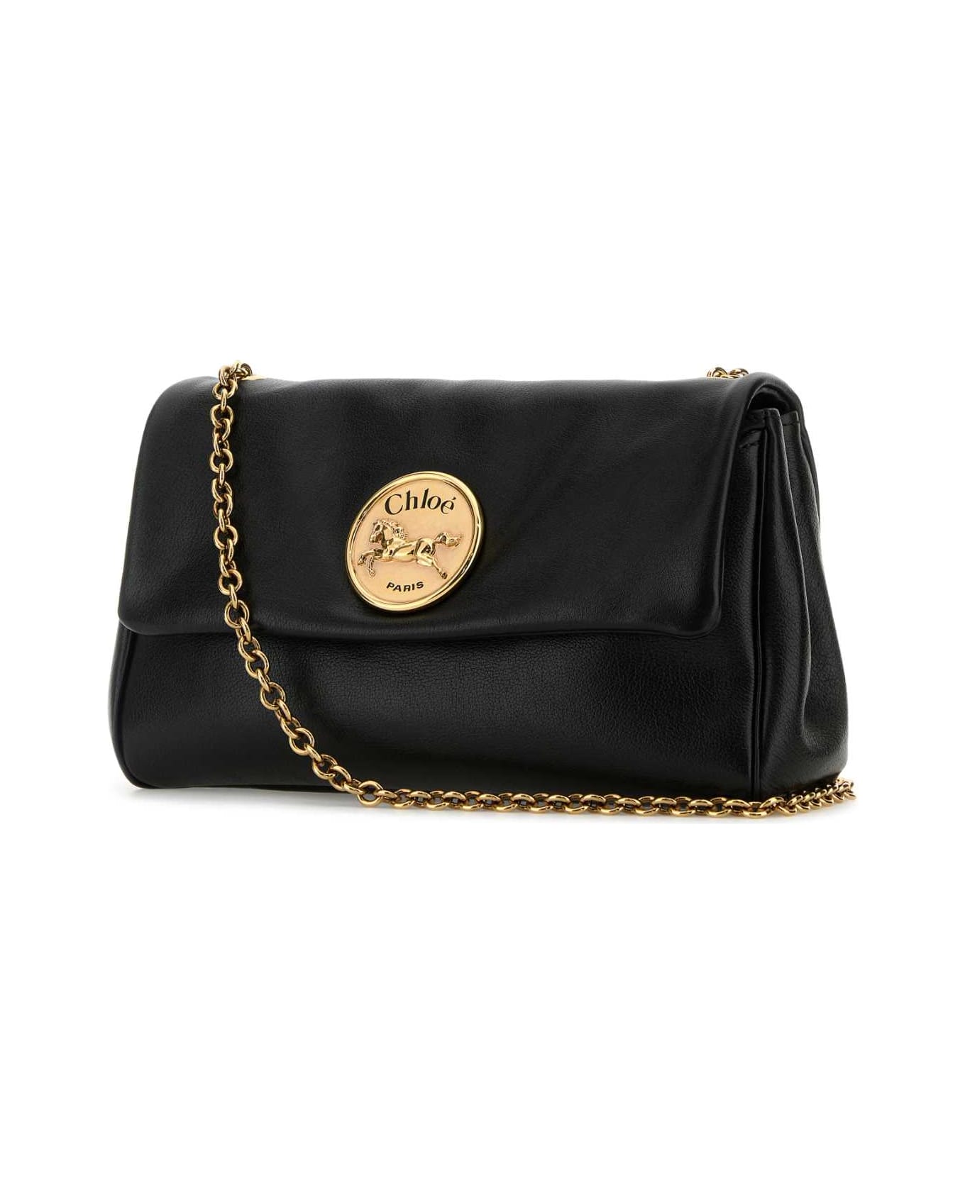 Chloé Black Leather Heritage Shoulder Bag - BLACK