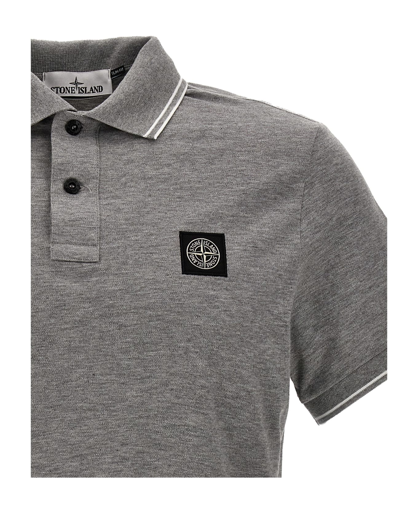 Stone Island Logo Polo Shirt - Gray ポロシャツ