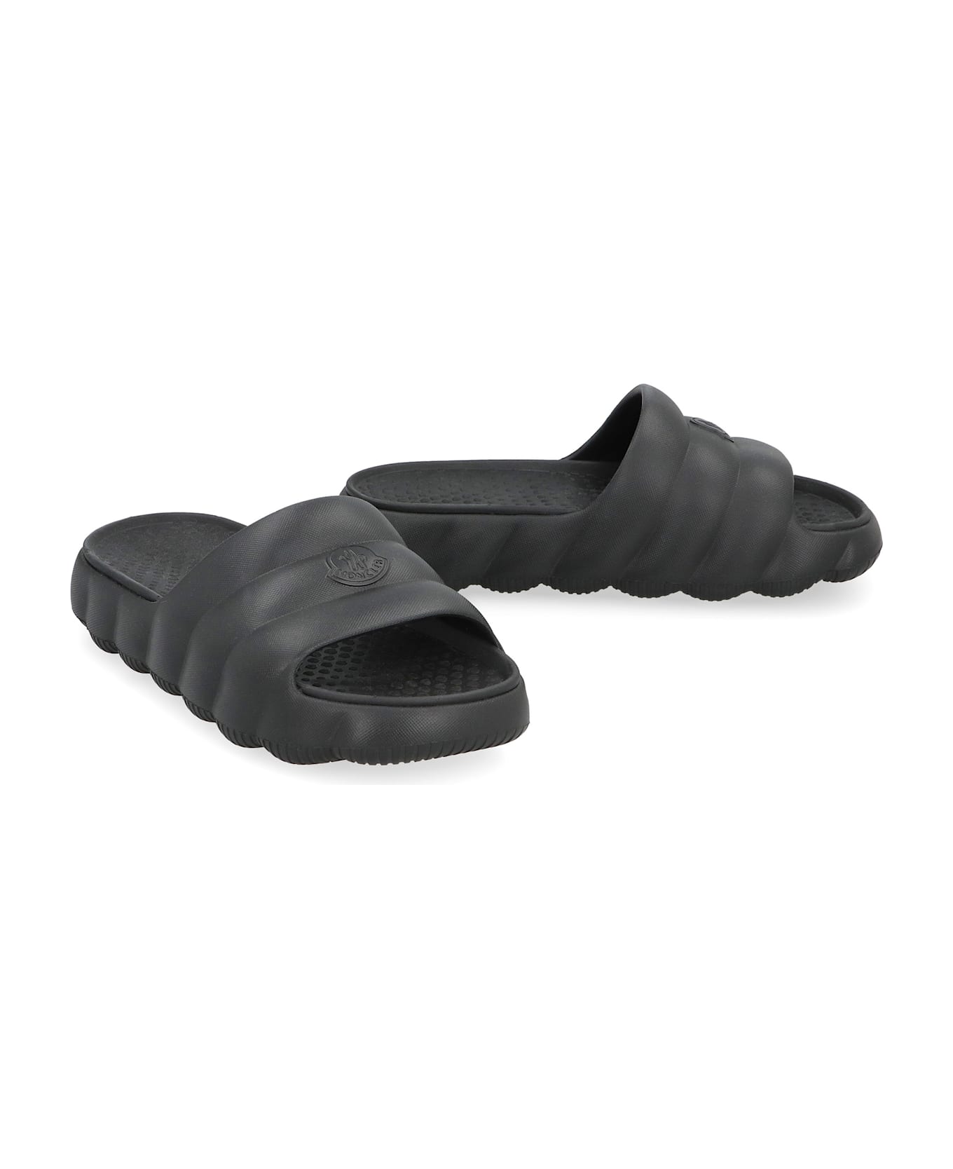 Moncler Lilo Rubber Slides - black