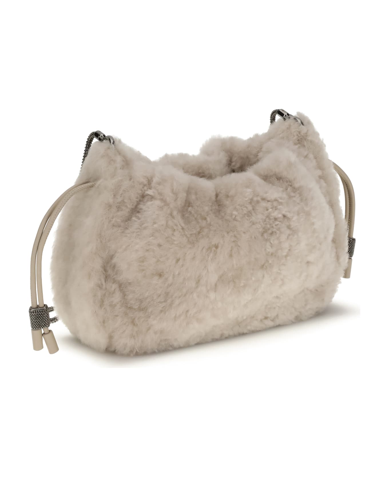 Brunello Cucinelli Mellow Mini Shearling Shoulder Bag