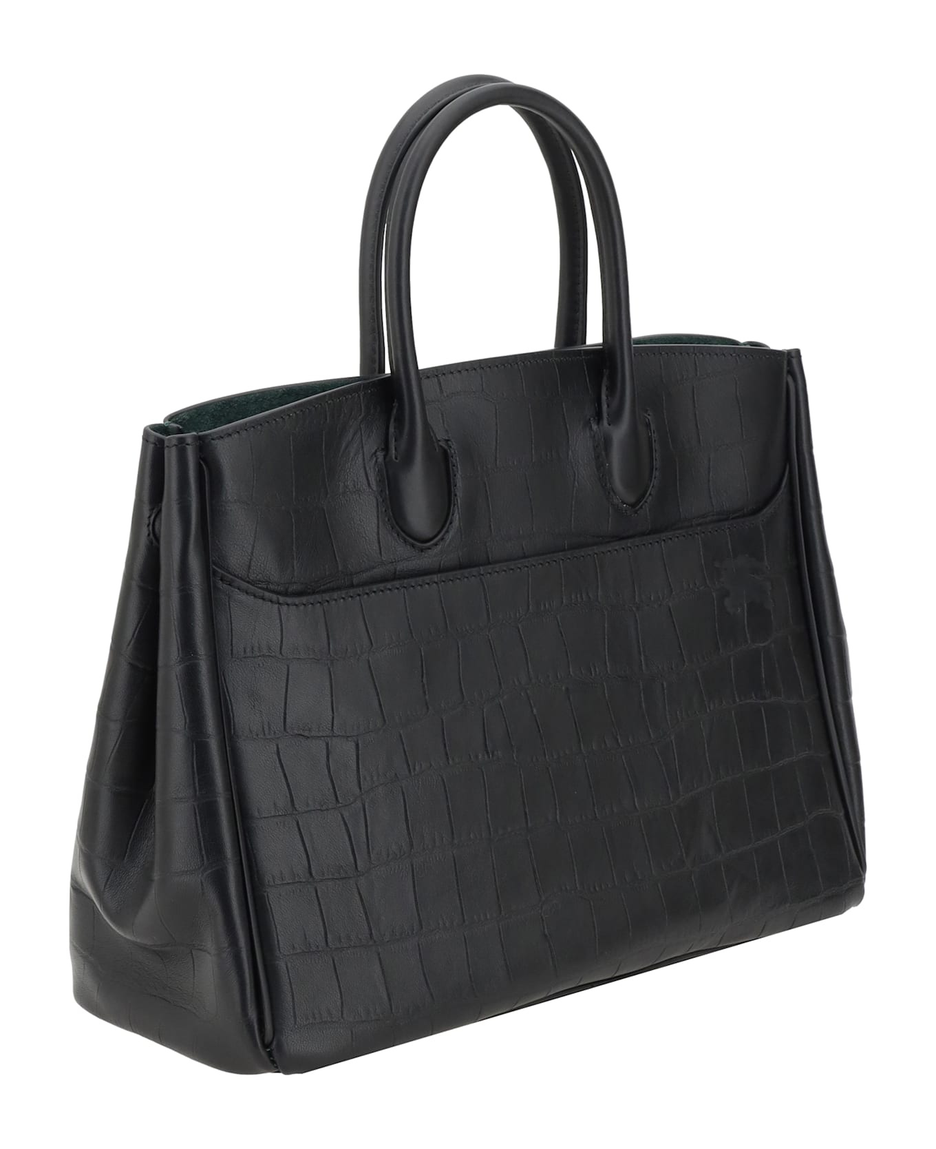 Burberry Crocco Handbag - BLACK