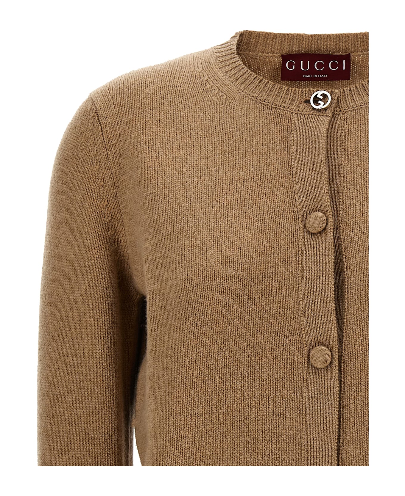 Gucci Jewel Cuffs Cardigan - Beige