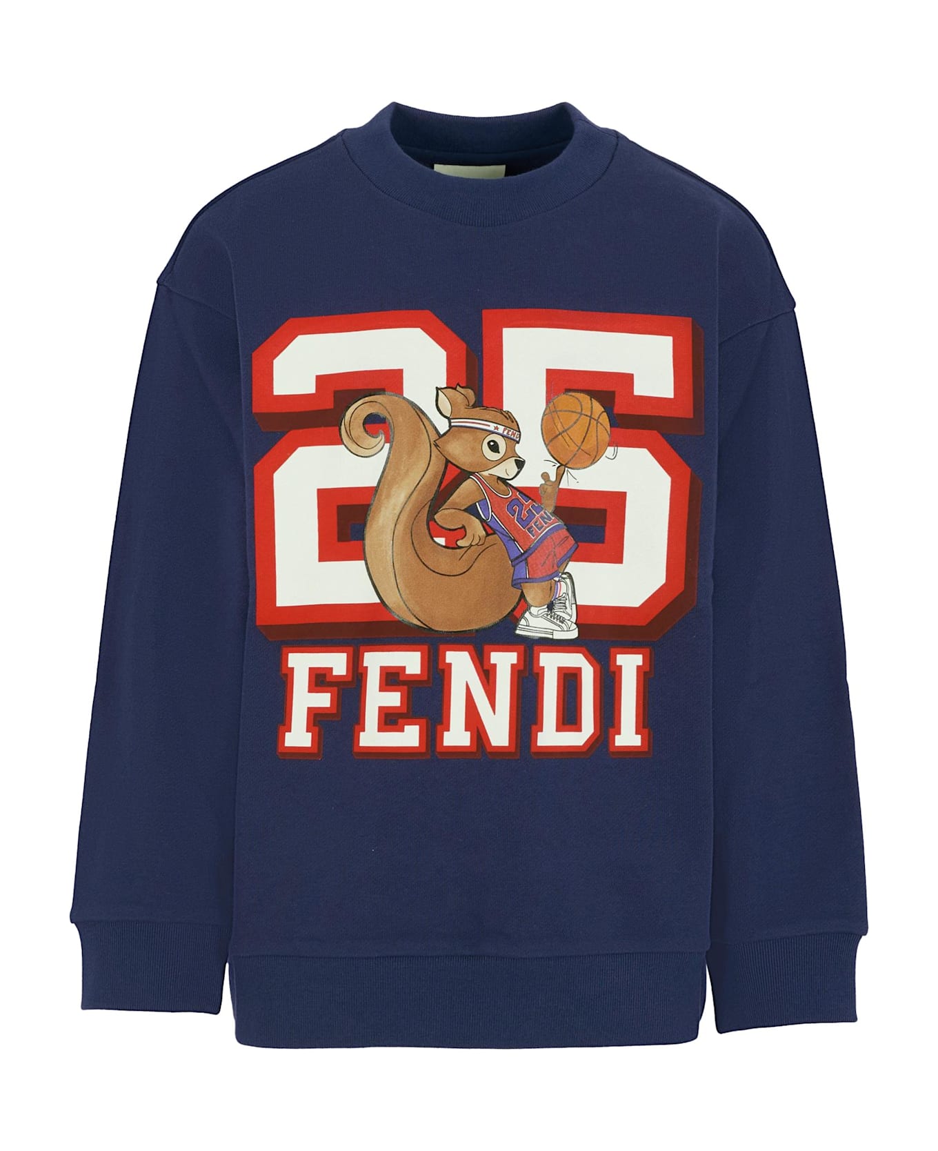 Fendi Blue Sweatshirt For Kids With Squirrel - Blue