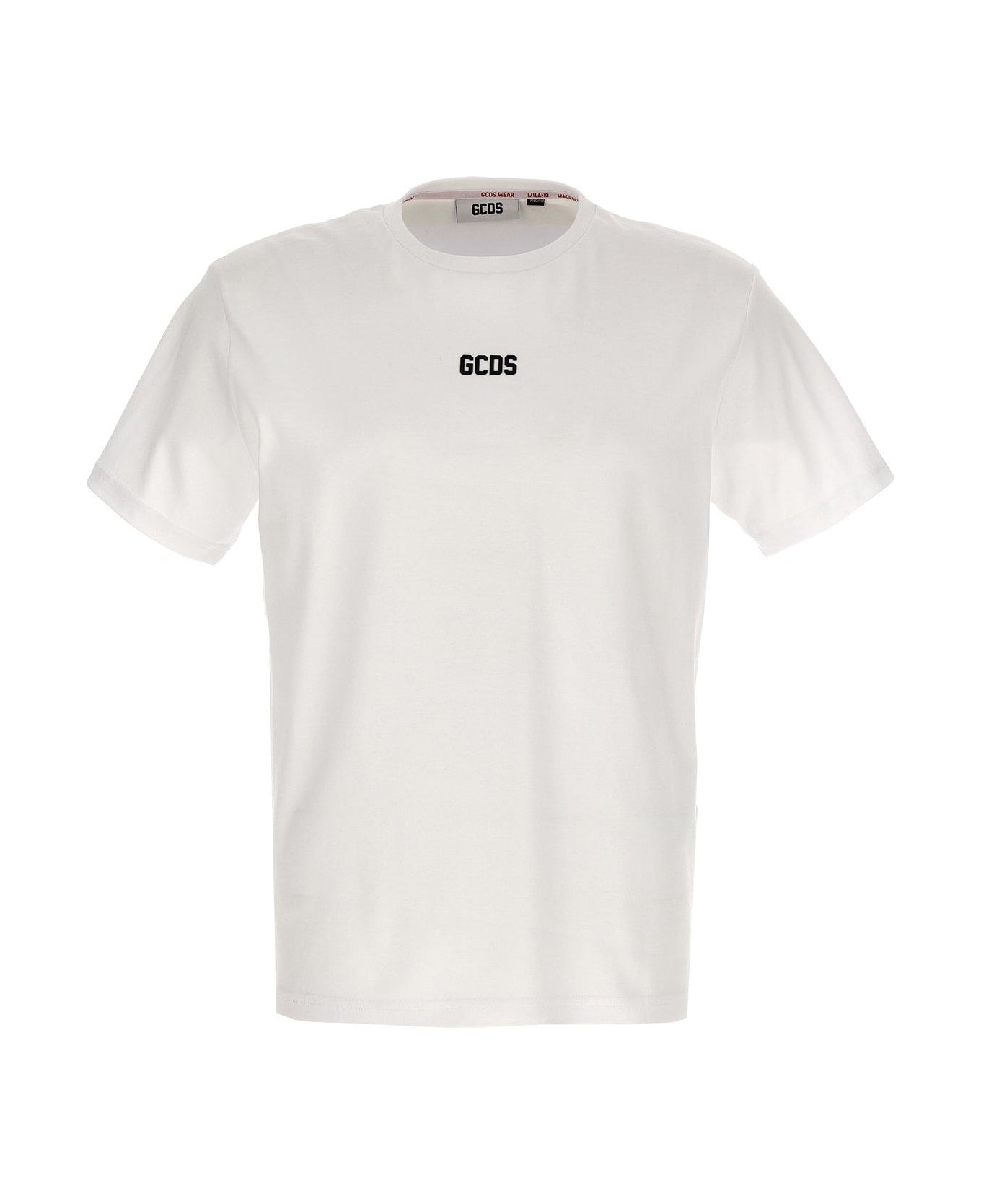 GCDS Logo Printed Crewneck T-shirt - WHITE