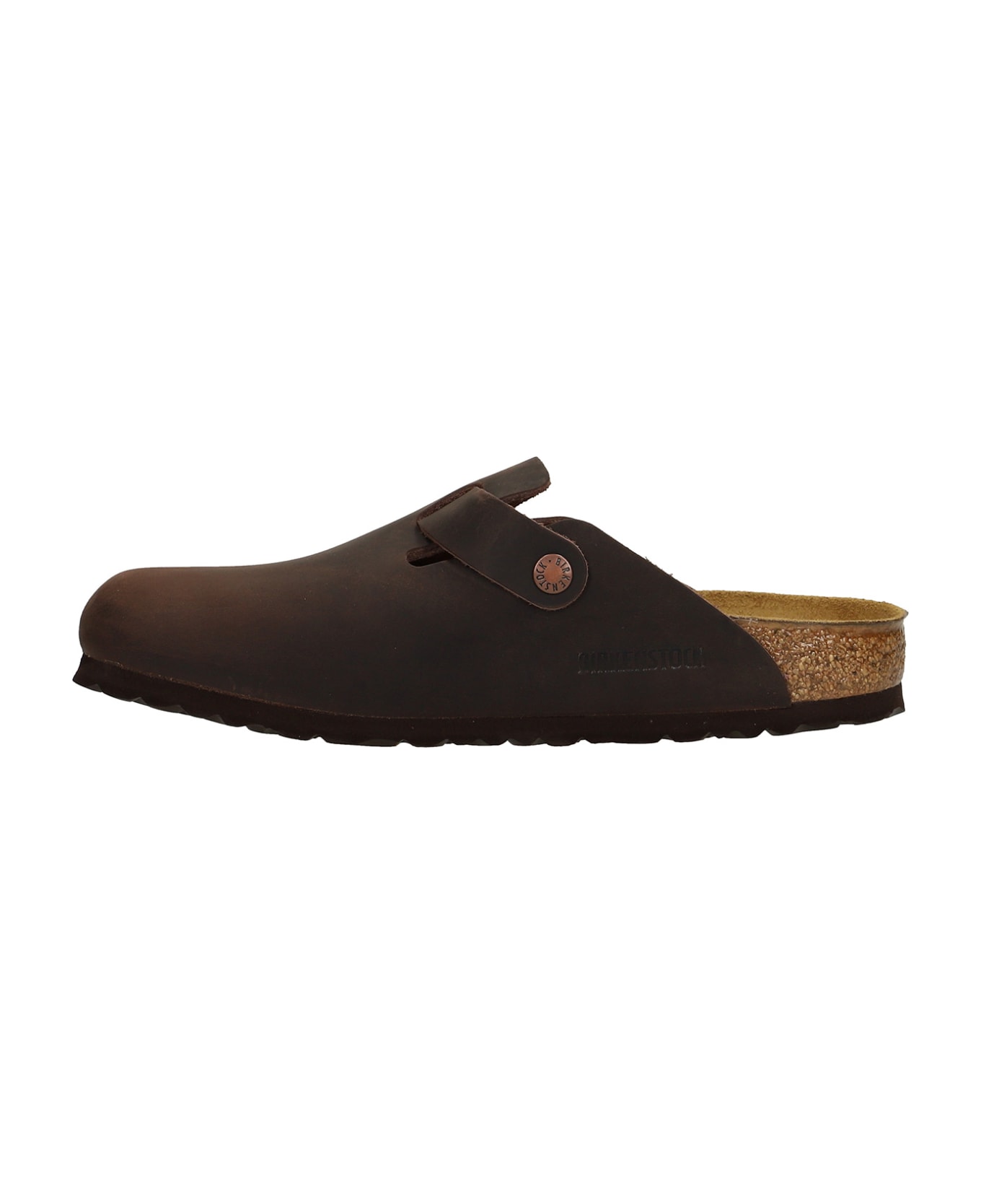 Birkenstock Boston Habana Flats In Brown Nubuck - Habana