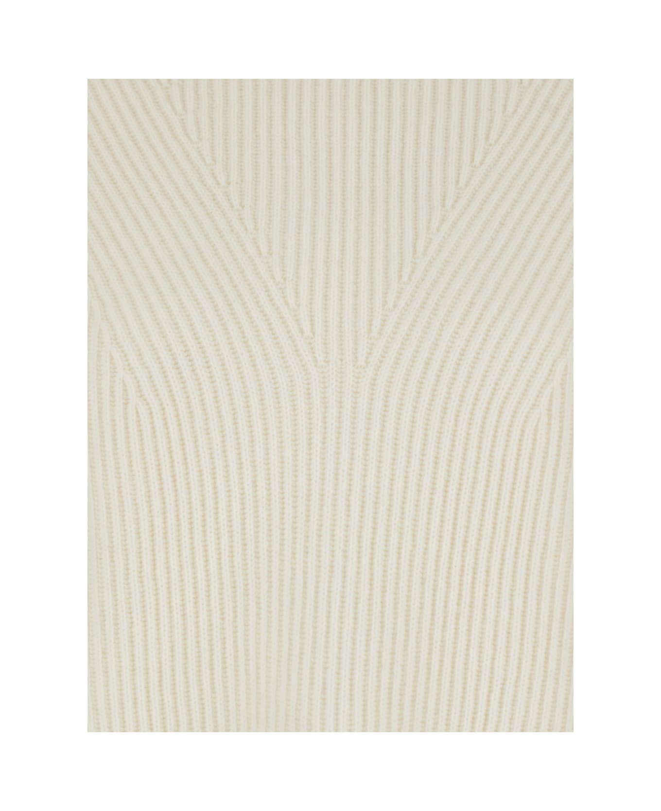 Max Mara Studio Golia Maglia Collo Alto Misto Cachemire - White