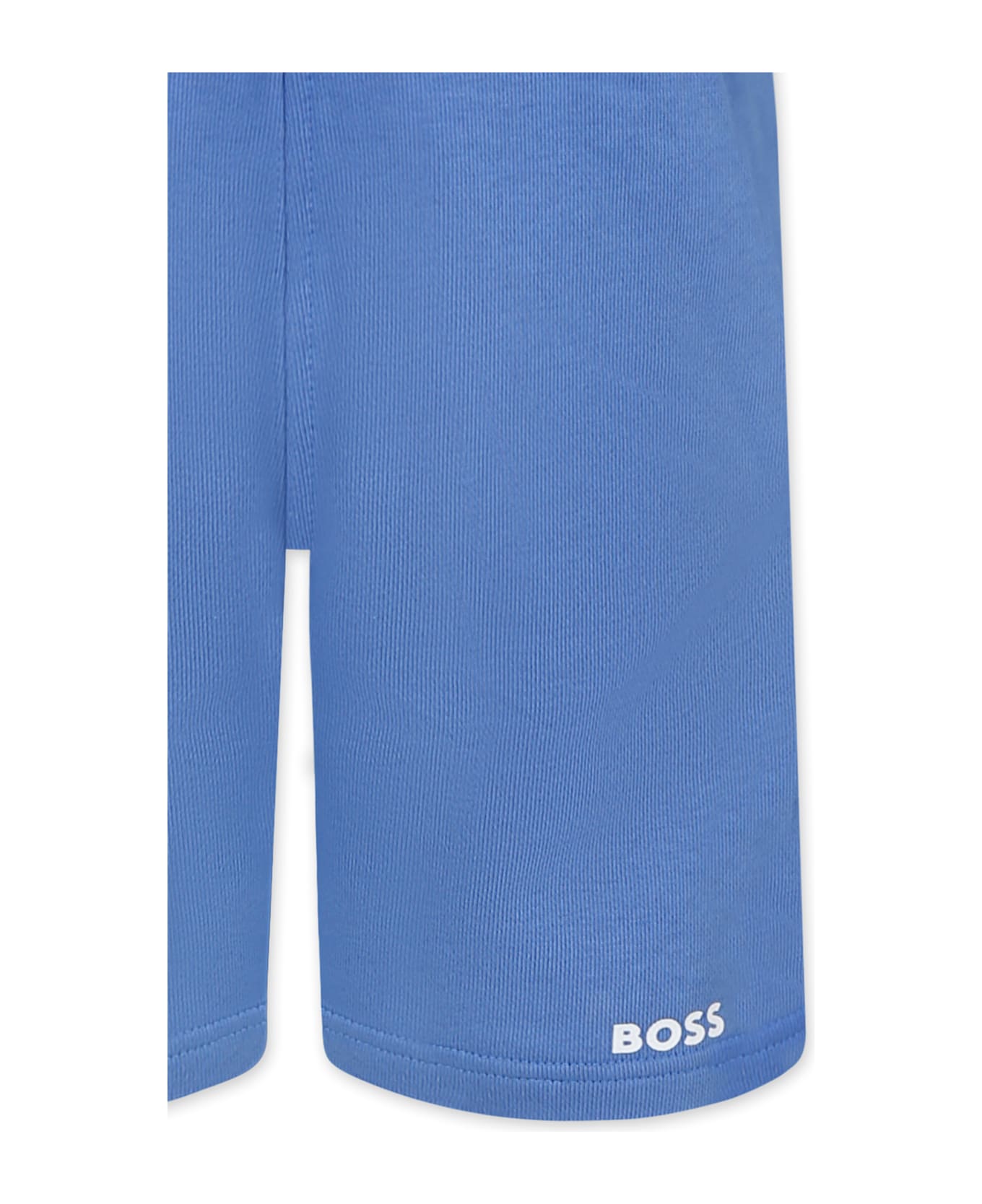 Hugo Boss Light Blue Shorts For Boy With Logo - Light Blue