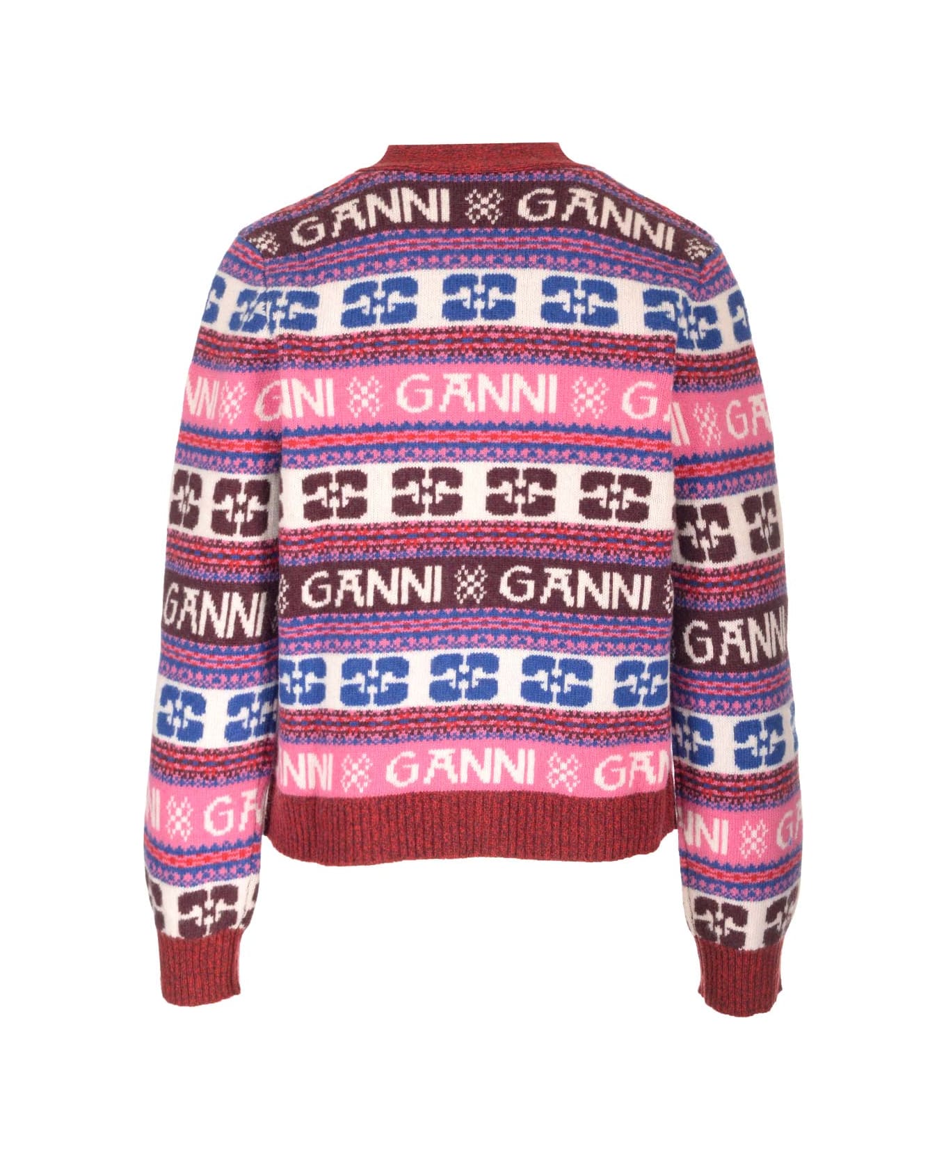 Ganni Recycled Wool Cardigan - Multicolor