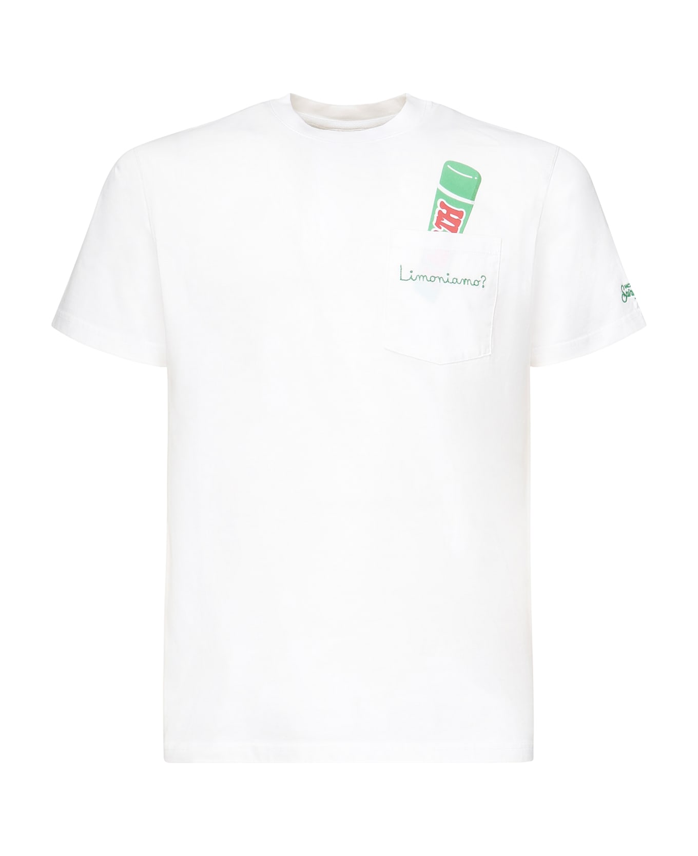MC2 Saint Barth Austin T-shirt With Embroidery And Print - White
