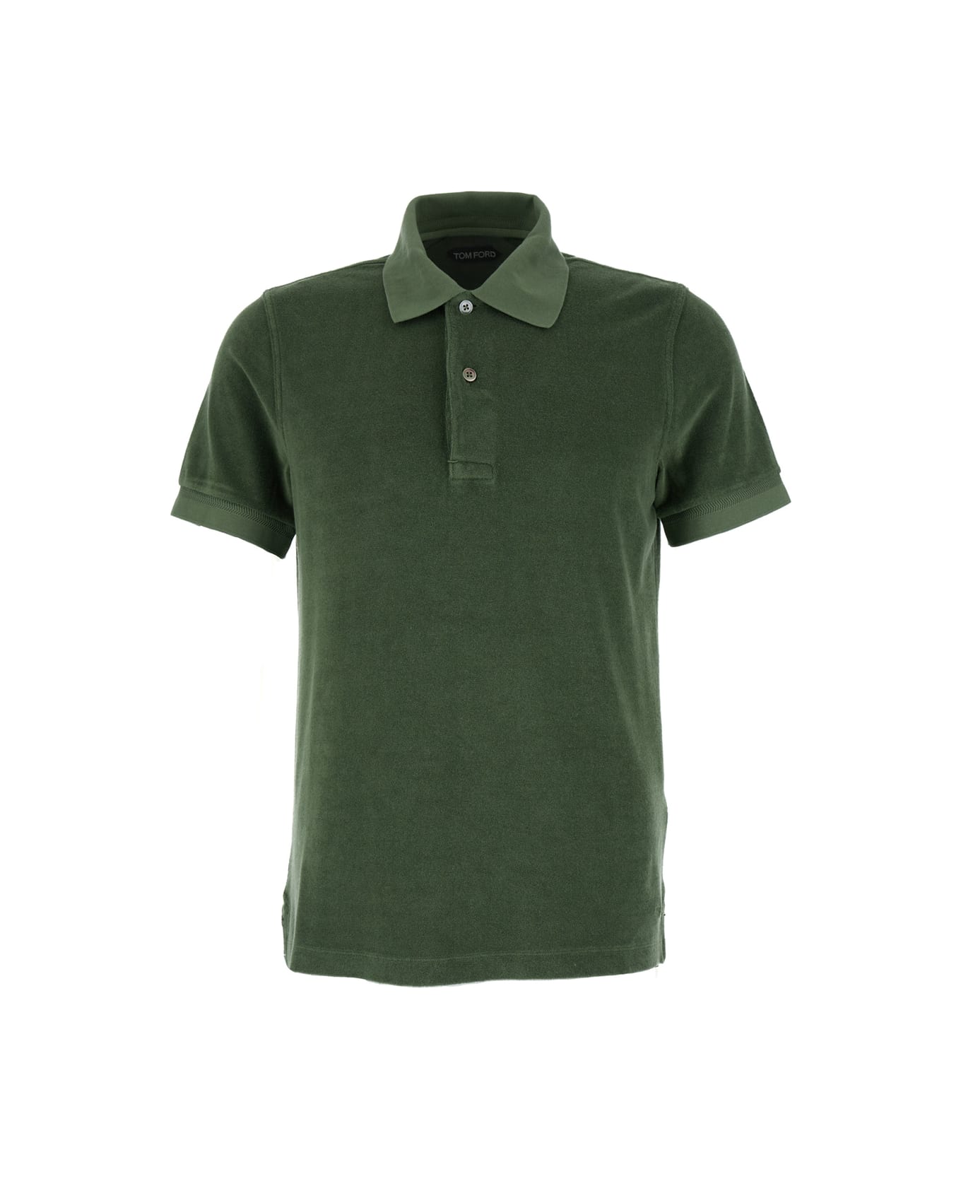 Tom Ford Green Polo T-shirt In Cotton Blend Man - Green