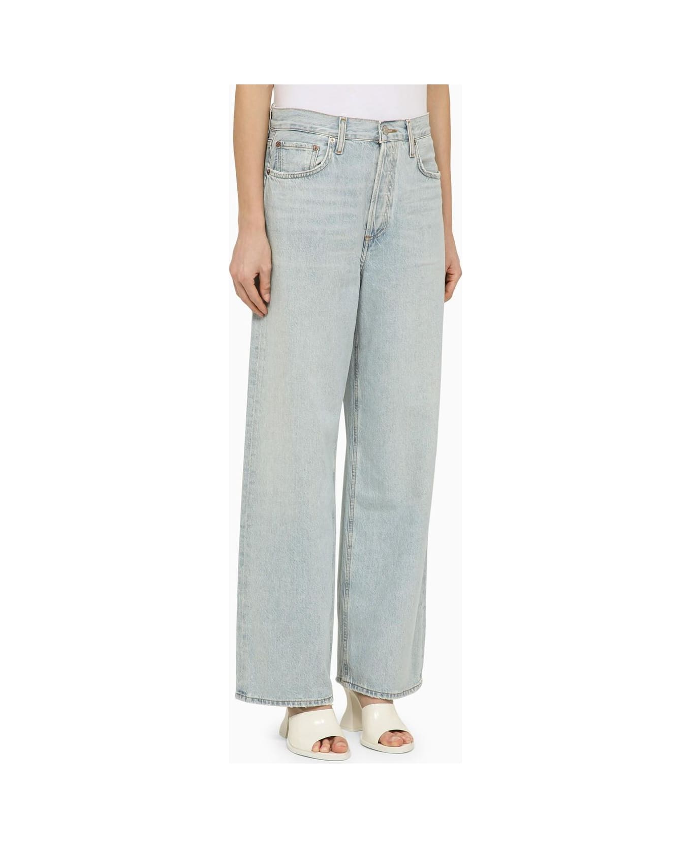 AGOLDE Light Blue Wide Denim Jeans - Clear Blue