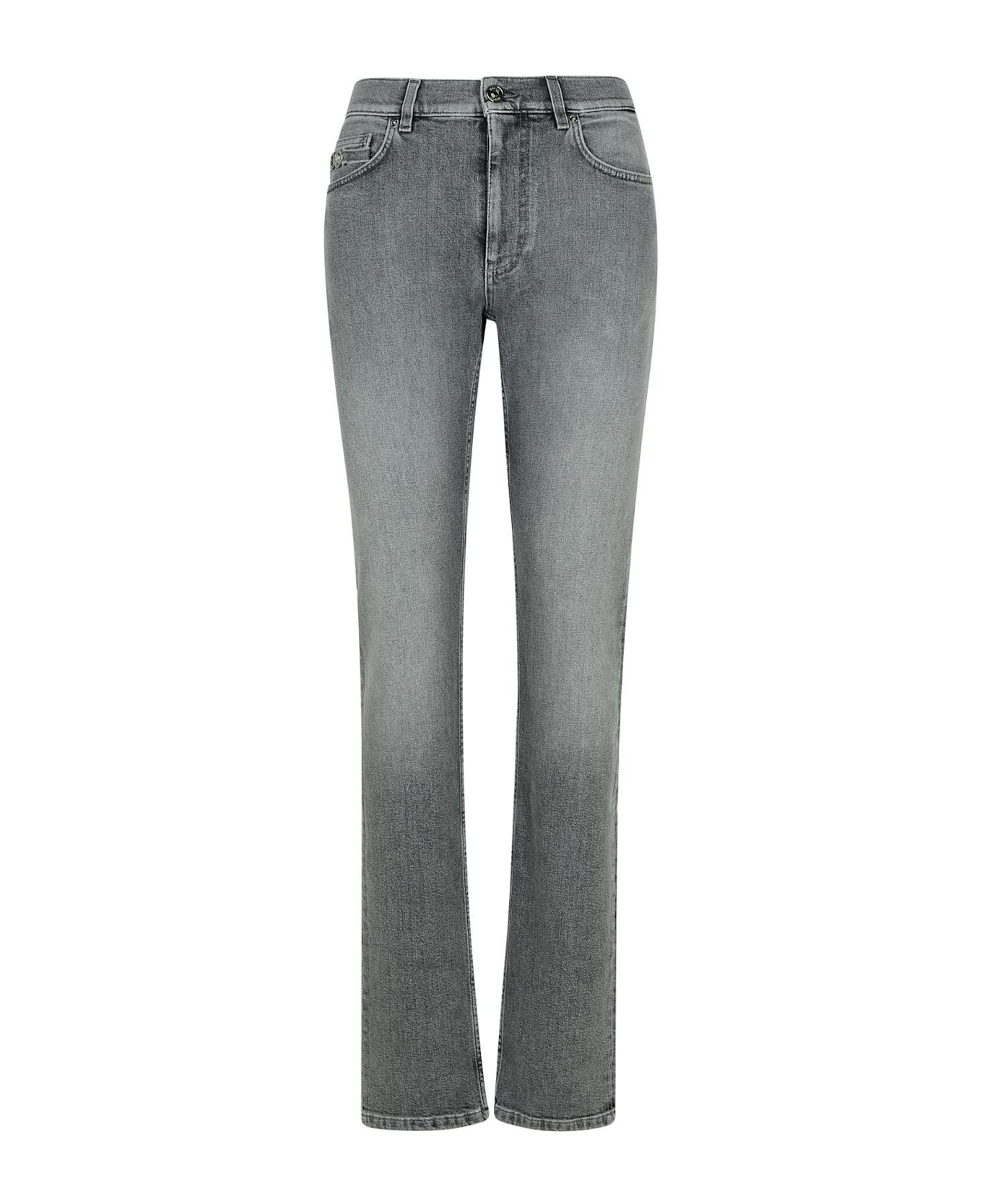 Versace Logo-patch Skinny Jeans - Grigio Medio