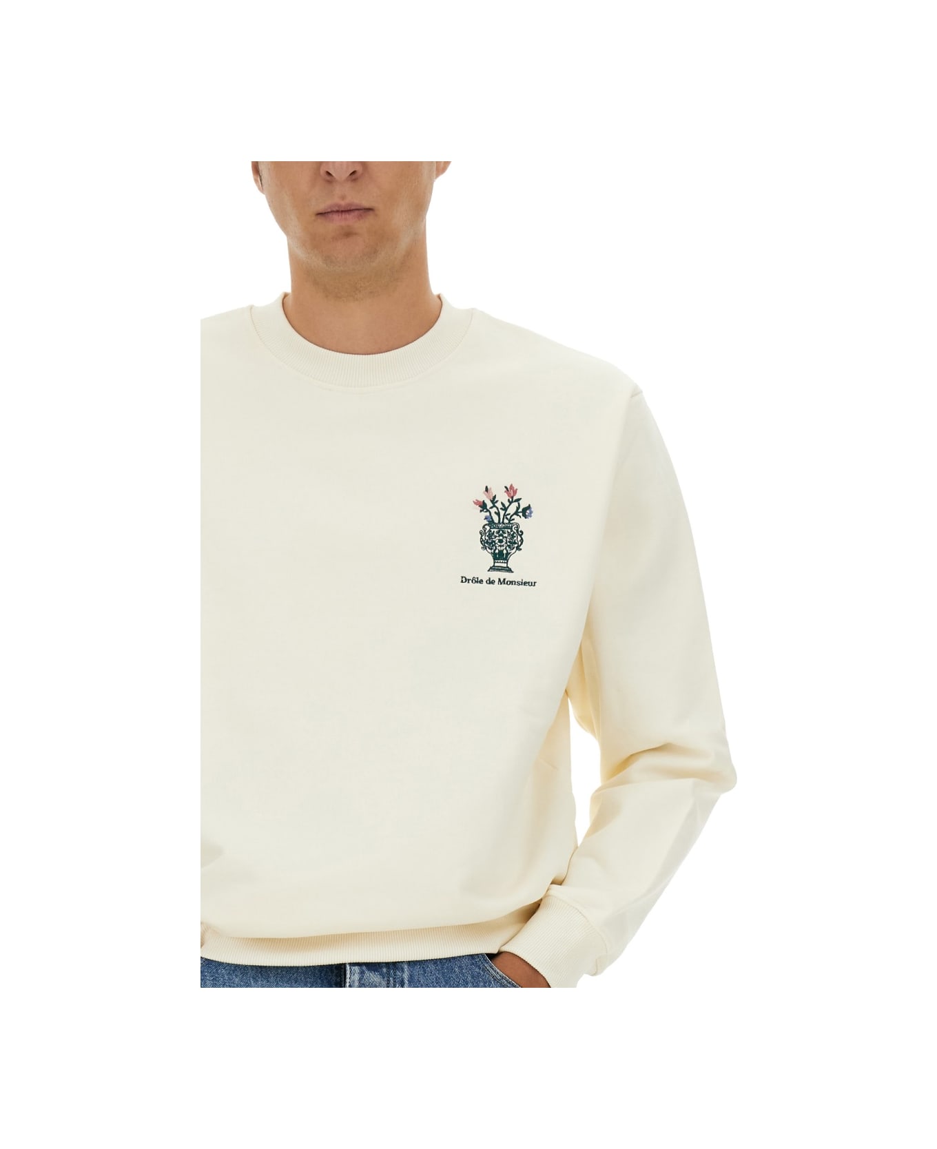 Drôle de Monsieur Sweatshirt With Logo - BEIGE