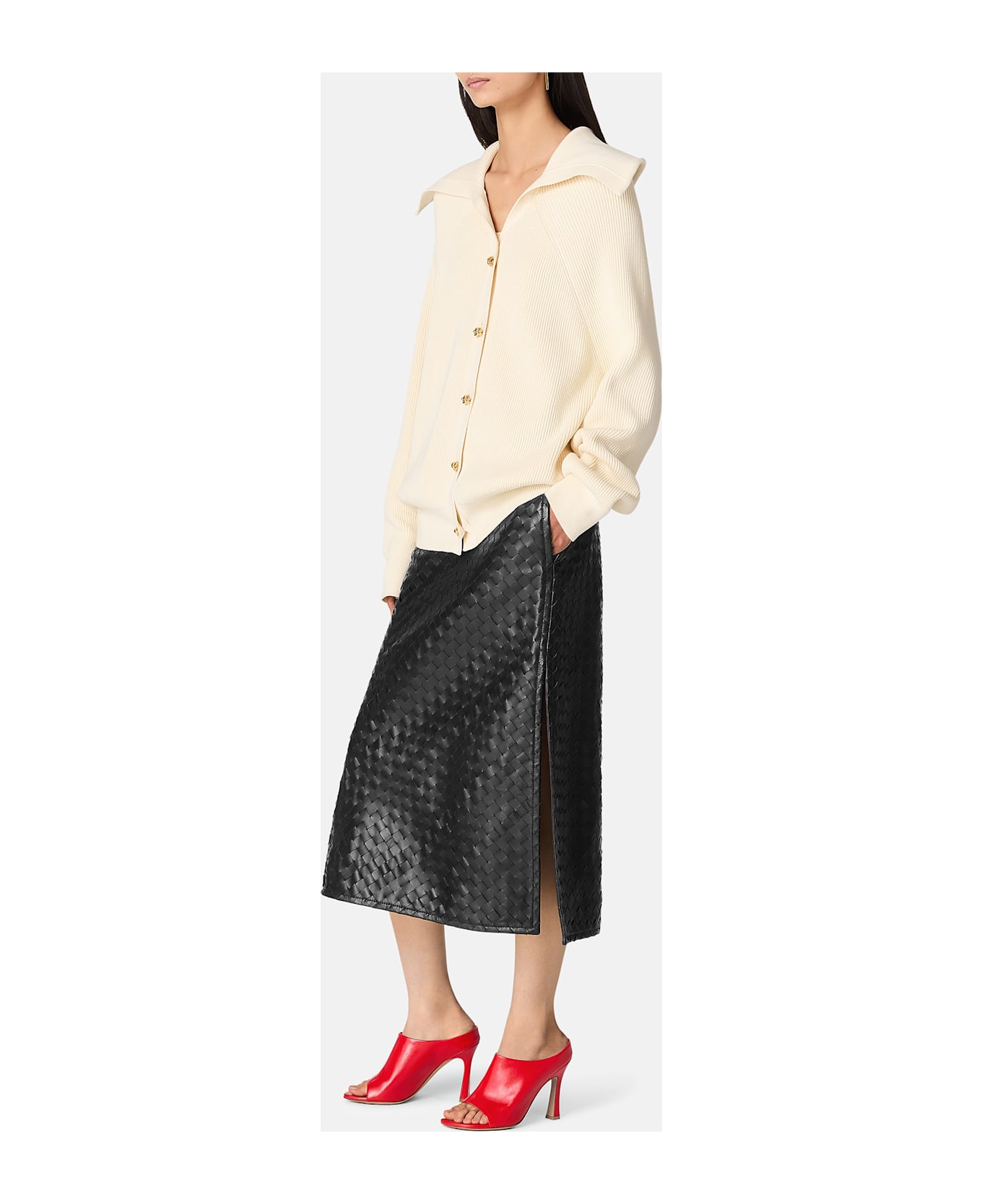 Bottega Veneta Knot Buttons Cardigan - White