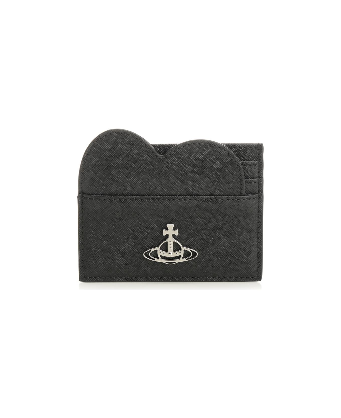 Vivienne Westwood Asymmetrical 'heart' Card Holder - BLACK