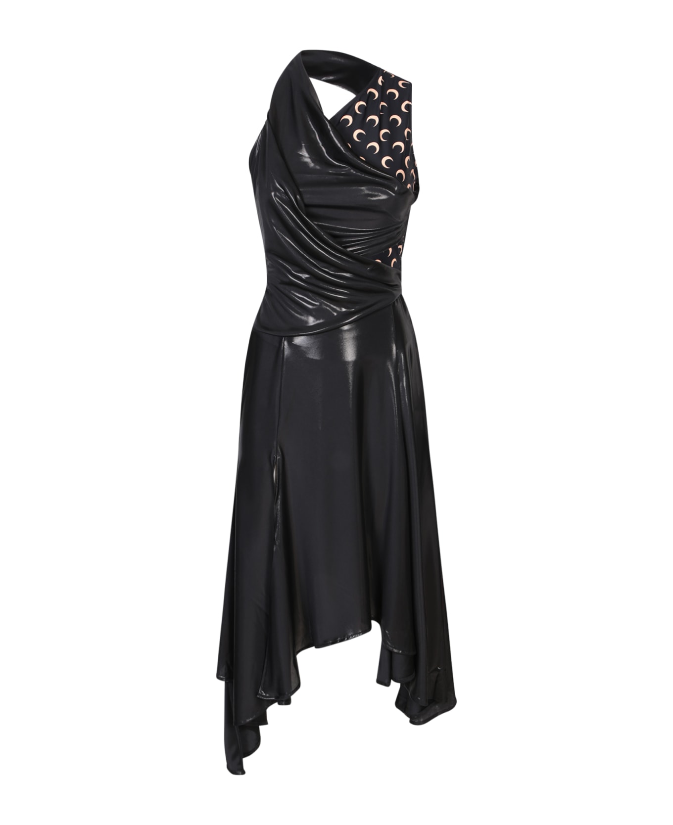 Marine Serre Black Draped Jersey Moon Dress - Black ワンピース＆ドレス
