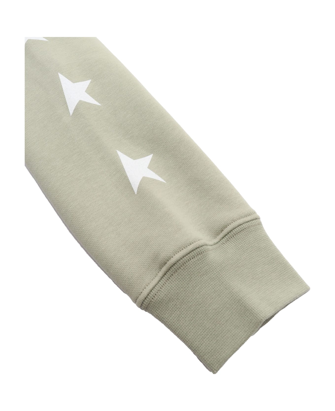 Golden Goose Star/ Girl
s Zipped Sweatshirt Hoodie/ Kangaroo Pocket/ Glitter Multistar Printed - GREEN