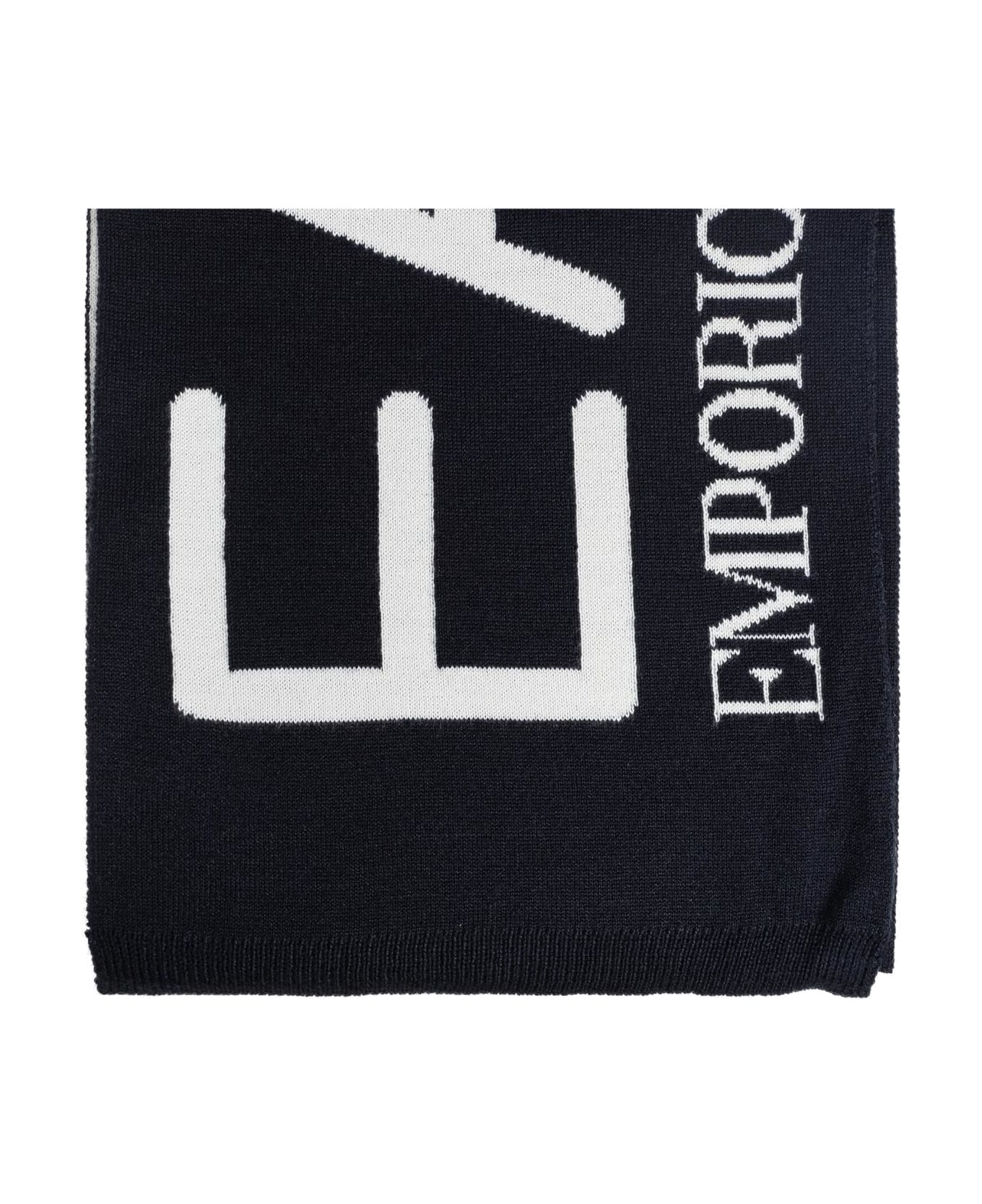EA7 Emporio Armani Scarf With Logo - Blue
